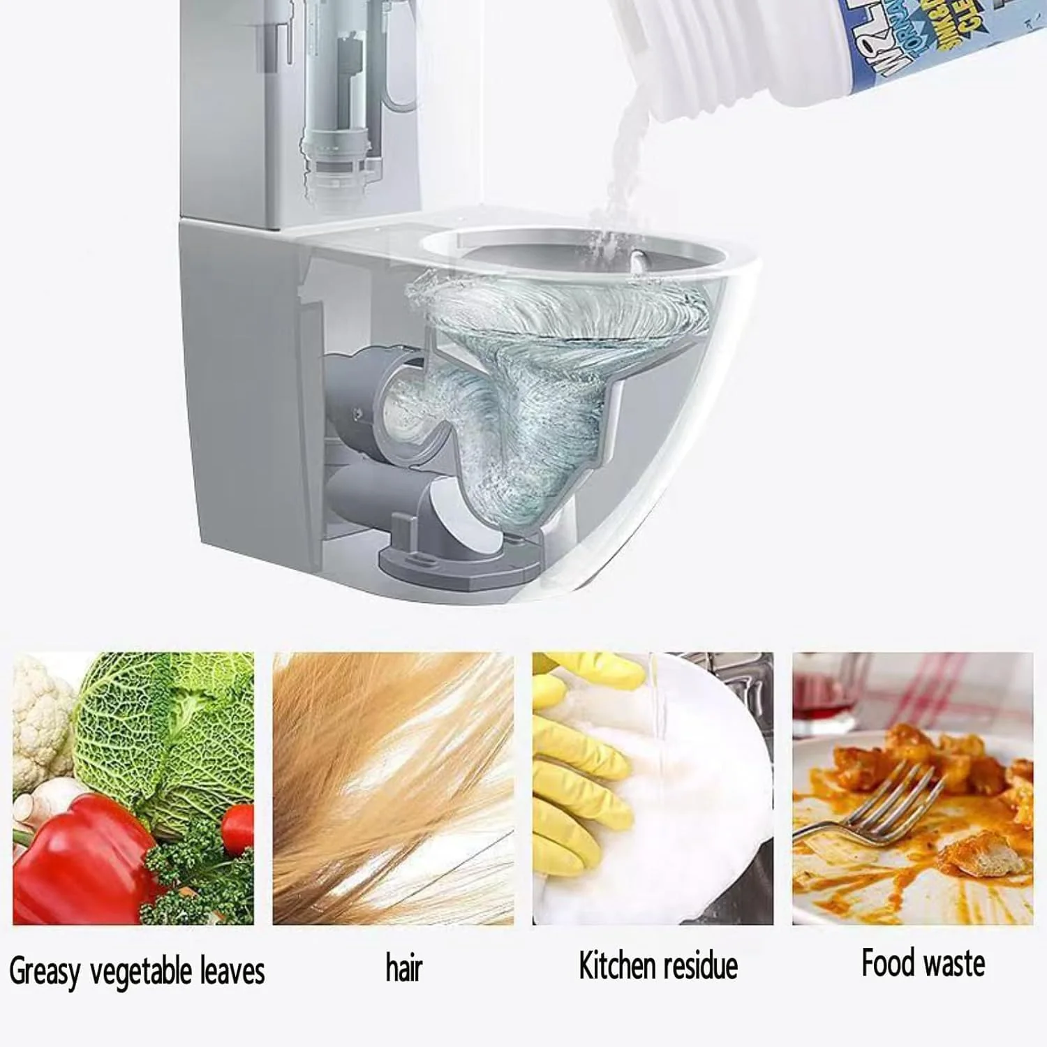 Hogitpe Wild Tornado Sink and Drain Cleaner, Fast Foaming Sink Cleaner for Kitchen Bathroom & Toilet Pipeline Quick Cleaning Tool (4PCS) - Image 5
