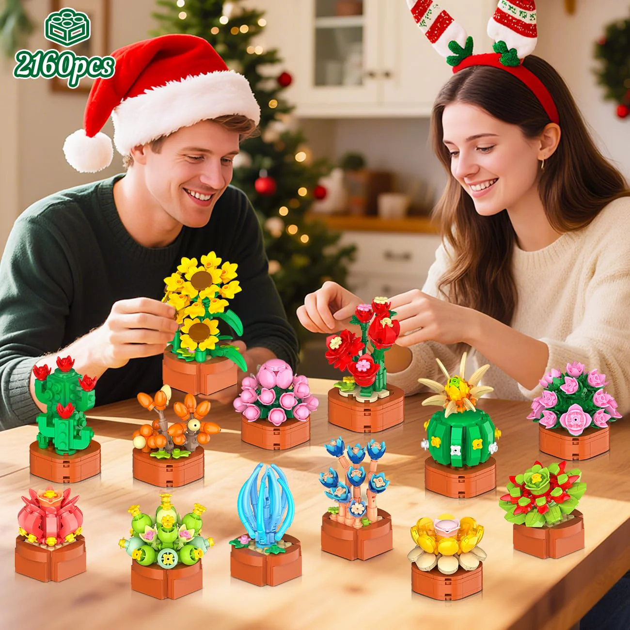 HOGOKIDS Advent Calendar 2025 Flowers Mini Building Set for Kids Adults - 24 Day Succulent Flower Christmas Countdown Calendar 3.6MM Blocks Toys, Xmas Gift Box Set for Boys Girls Women Men Age 10+ - Image 3