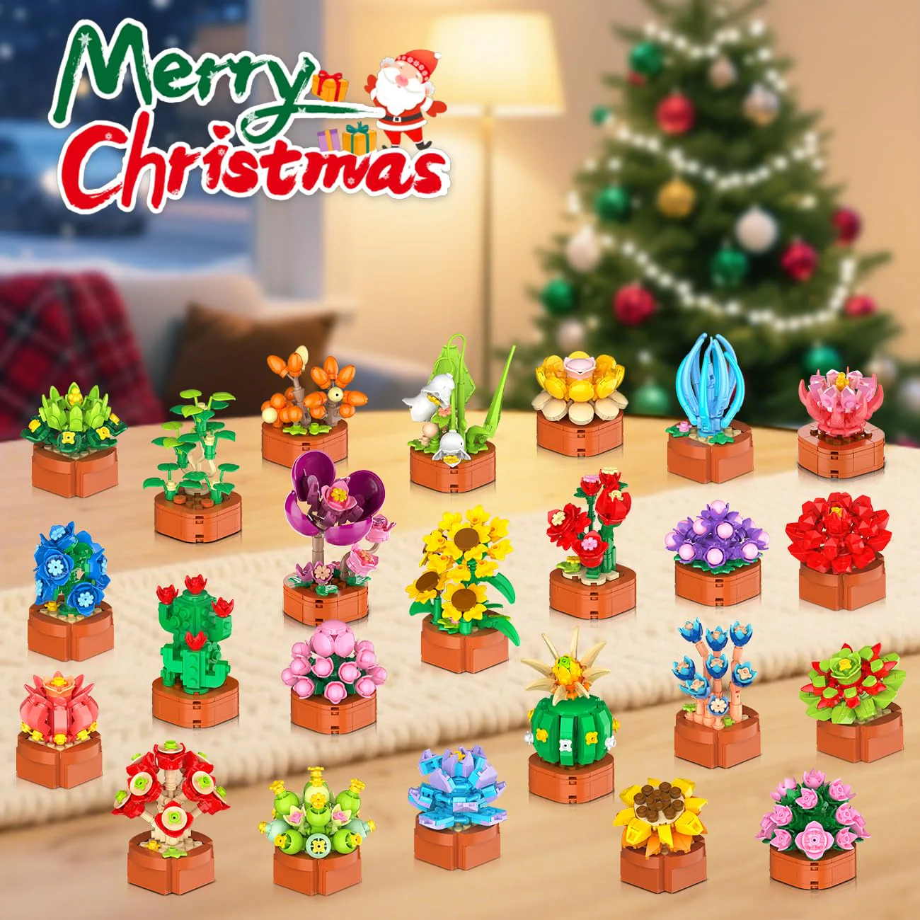 HOGOKIDS Advent Calendar 2025 Flowers Mini Building Set for Kids Adults - 24 Day Succulent Flower Christmas Countdown Calendar 3.6MM Blocks Toys, Xmas Gift Box Set for Boys Girls Women Men Age 10+ - Image 9