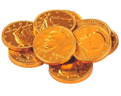 Holiday Gold Half Dollar Chocolate Coins 1LB. Milk Chocolate Coins for Birthdays, Christmas, Halloween or any ocasion. Half Dollar Gold Foil Coins, Pieces Individually Wrapped (1 Pound) - Image 3
