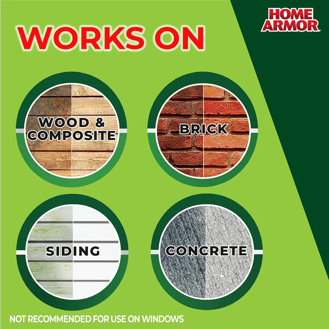Home Armor Power Clean Wand, Outdoor Cleaning System, Blasts Away Stains from Mold, Mildew, Algae, Dirt and Grime for Visible Results in Seconds, No Scrubbing Required, Reusable - Image 2