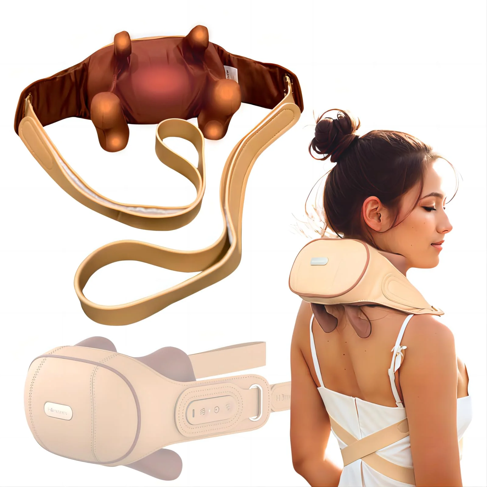 Homesnew Neck Massager for Pain Relief Deep Tissue, Shiatsu Neck and Shoulder Massager with Heat, Cordless 5D Wearable Kneading Neck Massage On the Go, Ideal Relaxation Gift for Women and Men - Image 2