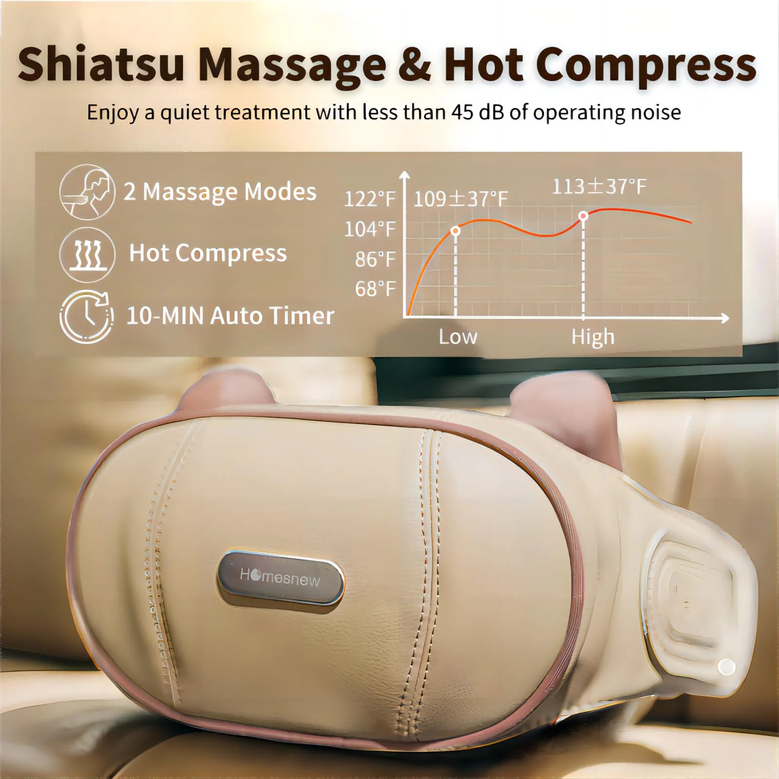 Homesnew Neck Massager for Pain Relief Deep Tissue, Shiatsu Neck and Shoulder Massager with Heat, Cordless 5D Wearable Kneading Neck Massage On the Go, Ideal Relaxation Gift for Women and Men - Image 3