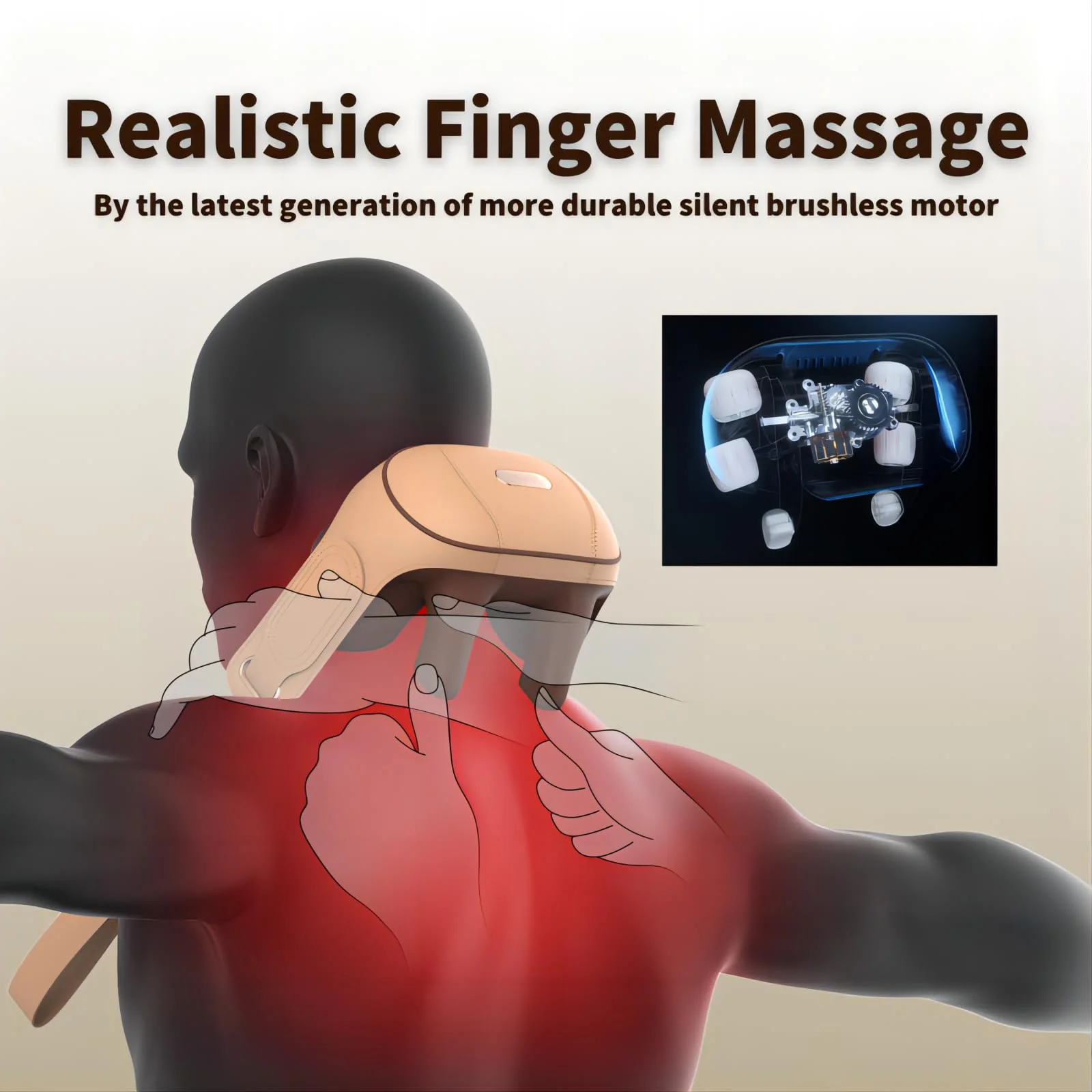 Homesnew Neck Massager for Pain Relief Deep Tissue, Shiatsu Neck and Shoulder Massager with Heat, Cordless 5D Wearable Kneading Neck Massage On the Go, Ideal Relaxation Gift for Women and Men - Image 4