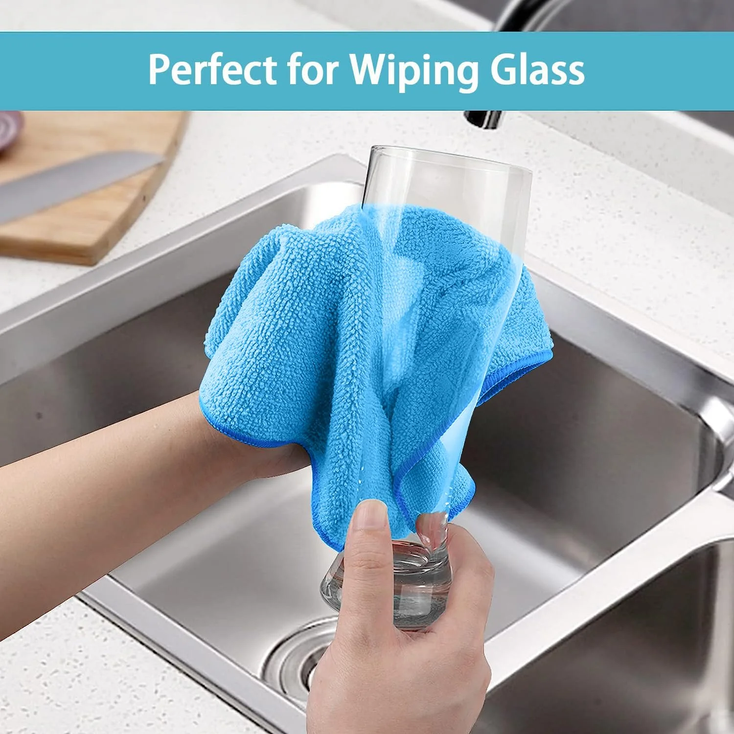 HOMEXCEL Blue Microfiber Cleaning Cloth 100 Pack, Microfiber Towel for Cars, Lint Free, Scratch-Free, Highly Absorbent, and Cleaning Rags for House, Window and Glass, Cars, TV Screen 11.5 X11.5 inch - Image 3