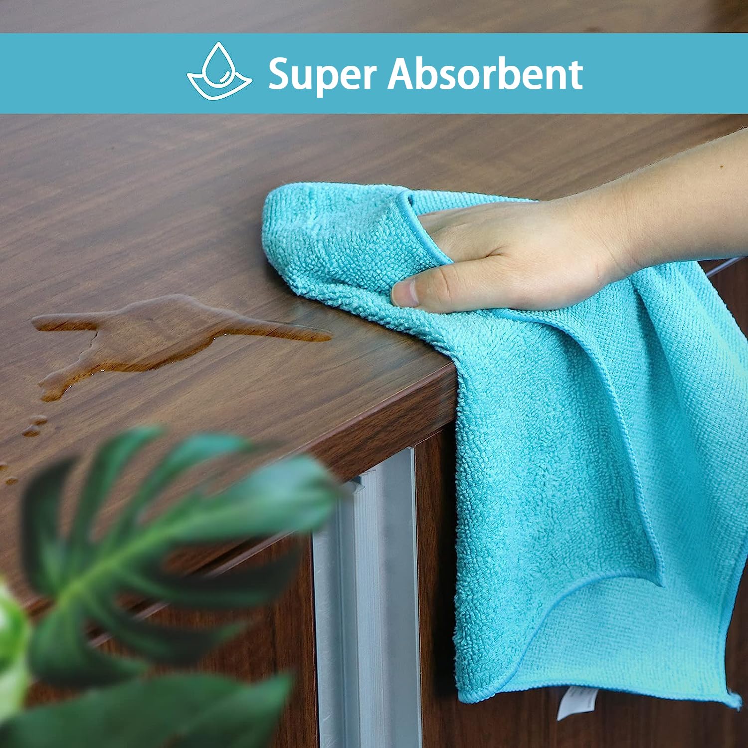 HOMEXCEL Microfiber Cleaning Cloth, 50 Pack Cleaning Rags, Cleaning Towels with 4 Color Assorted, 11.5"X11.5"(Green/Blue/Yellow/Pink) - Image 4