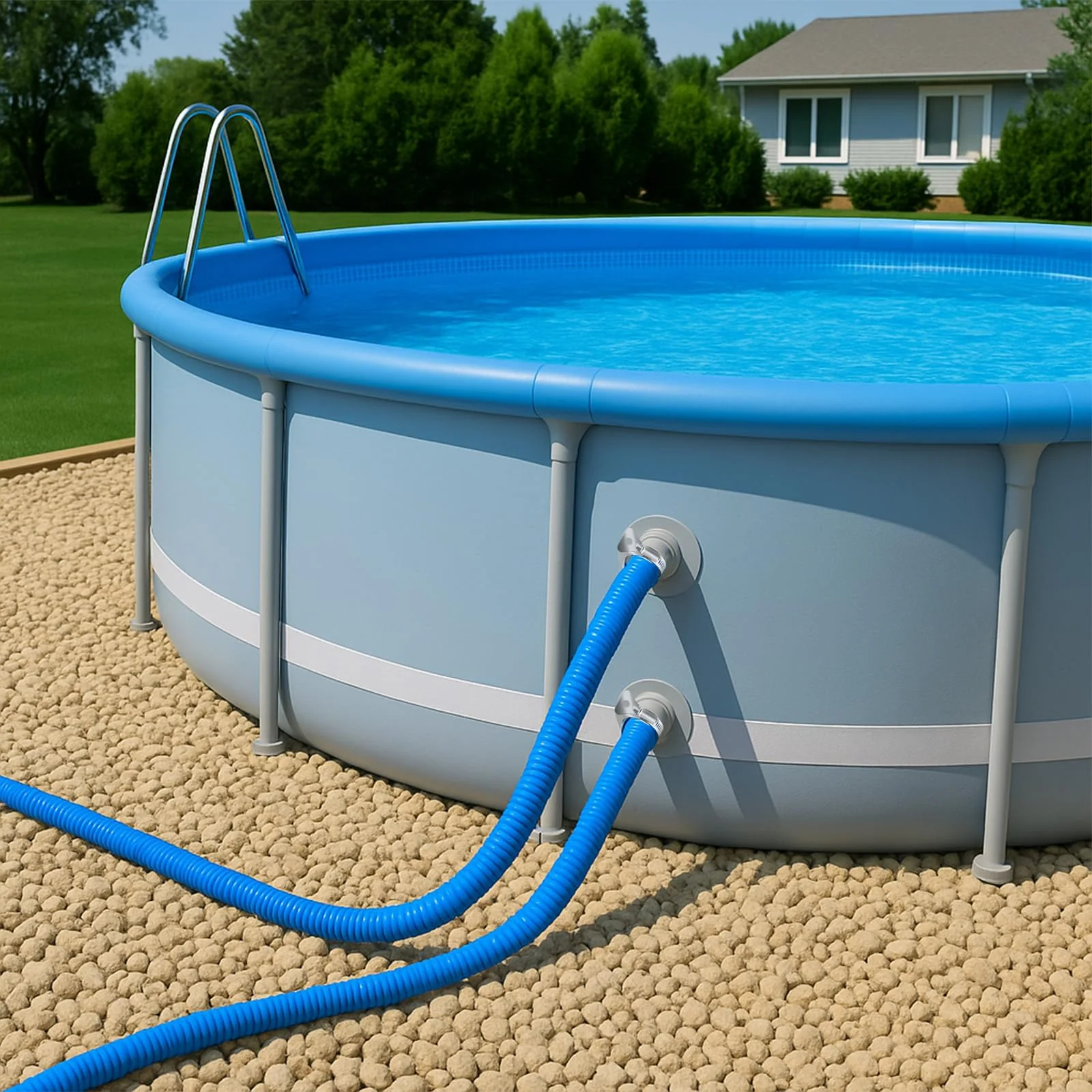 Homyplaza Replacement Pool Hoses for Above Ground Pools, 4 Pack, 1-1/4" Diameter x 59" Length, Includes 8 Metal Clamps, Compatible with Intex Pool Filter Pump 607, 637 - Image 2