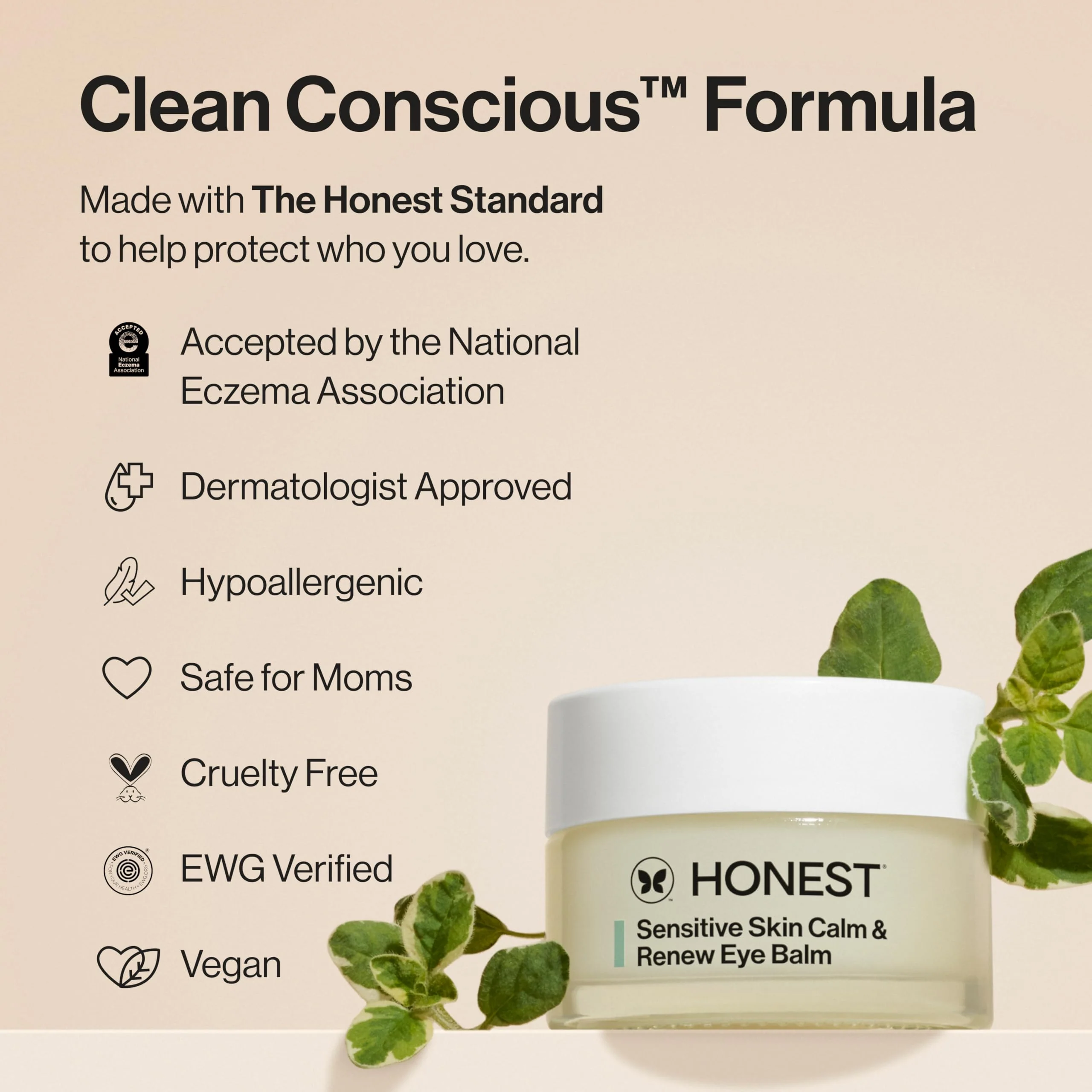 Honest Beauty Sensitive Skin Calm Renew Eye Balm, Moisturizing, Firming, Hypoallergenic, Fragrance-Free, Vegan, 0.5 oz - Image 9