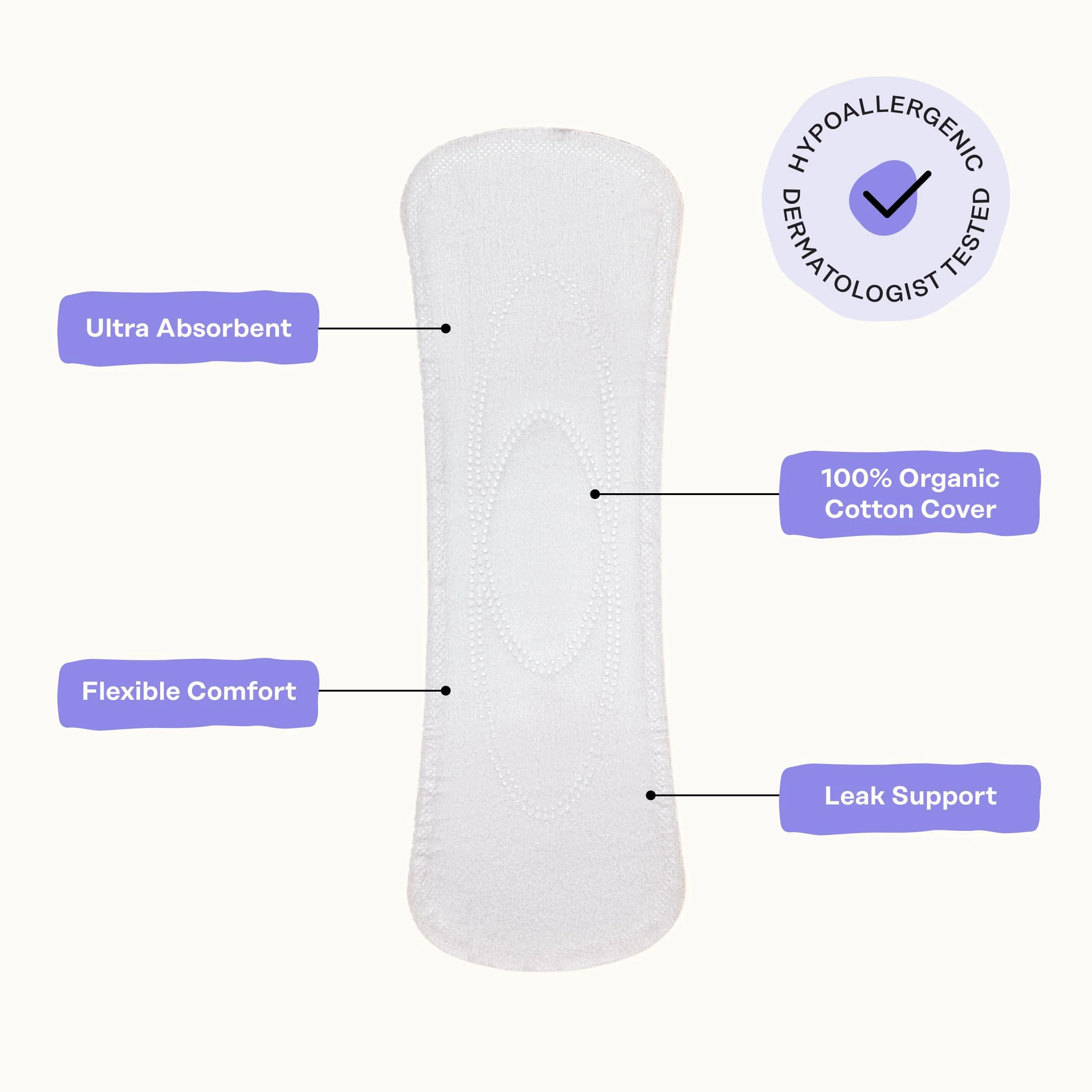 Honey Pot - Calming Long Panty Liners for Women - 100% Organic Cotton Top Sheet - Feminine Care - Non Cooling - Calming Herbs of Lavender, Ashwagandha, & Lemon Balm - 120ct - Image 4