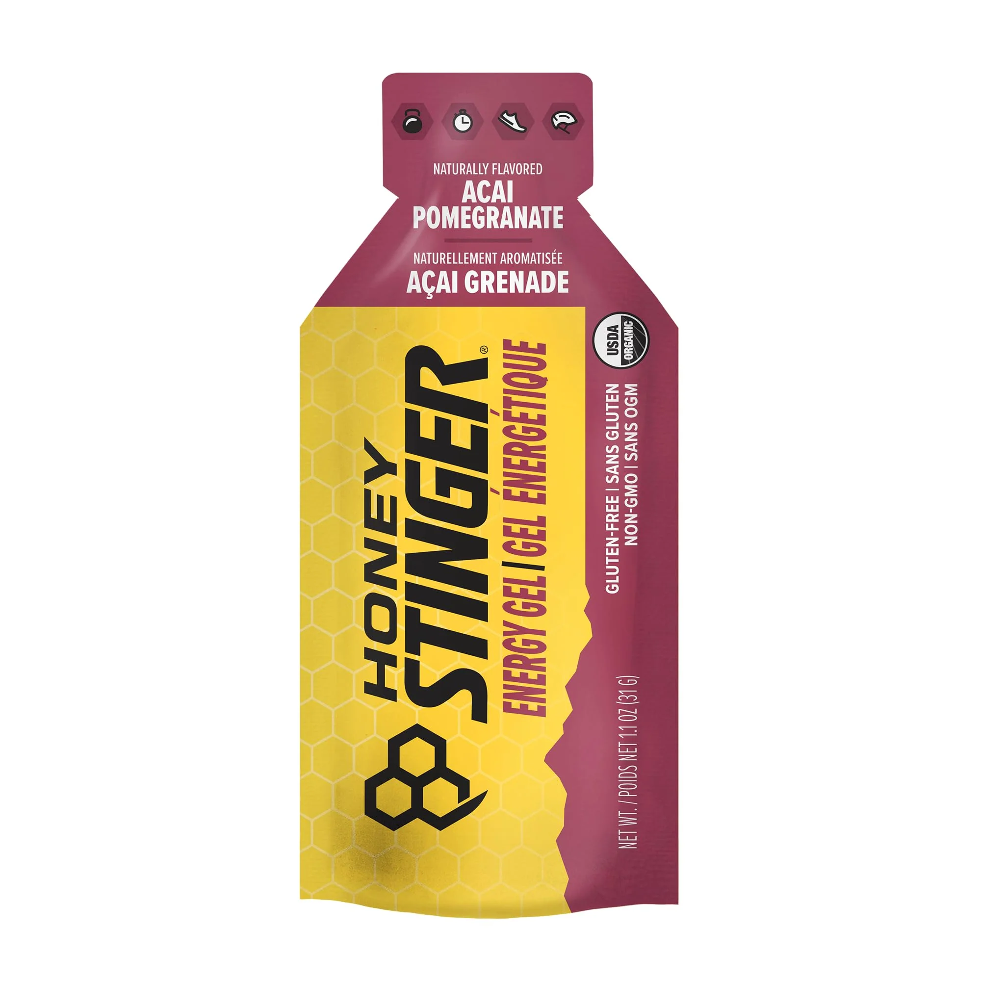 Honey Stinger Organic Acai Pomegranate Energy Gel, Gluten Free & Caffeine Free, for Exercise, Running and Performance, Sports Nutrition for Home & Gym, Pre and Mid Workout, 24 Pack, 26.4 Ounce - Image 4