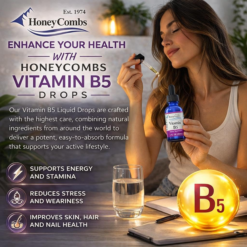 HoneyCombs Vitamin B5 Extract Alcohol Free (Liquid), 1 oz - Image 8