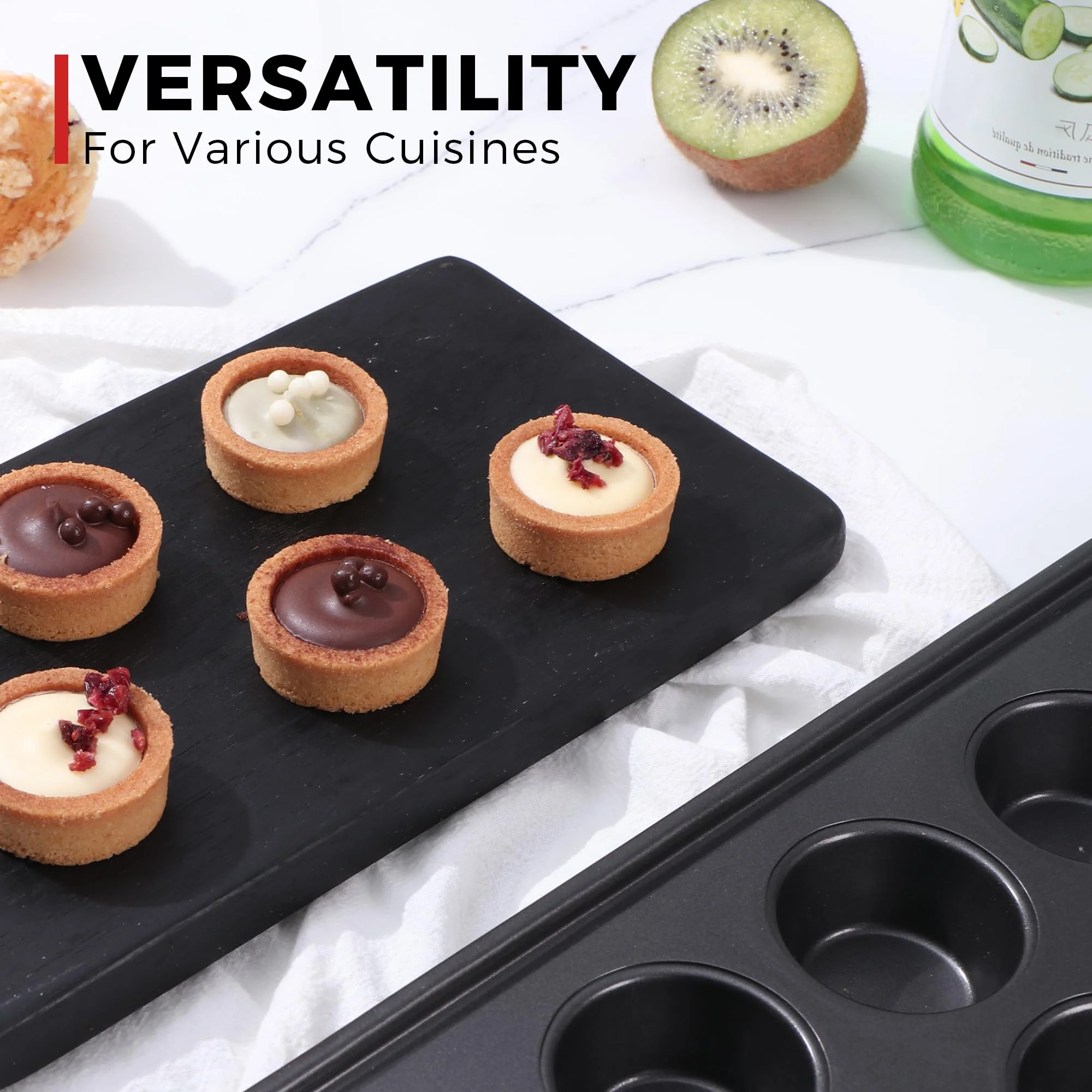 HONGBAKE 48 Cup Mini Muffin Pan, Small Cupcake Pan, Premium Nonstick Muffin Tin for Baking Cheesecake, Dishwasher Safe and Heavy Duty, Carbon Steel - Image 4