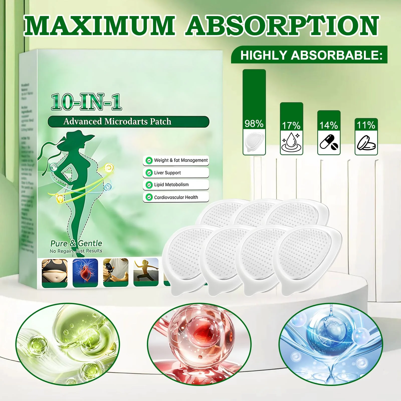 HongChengSM Moringa 10-in-1 Nano Microdarts Patch, 2026 New Advanced Moringa Patches, Natural Skin Care Patchs for Women and Men, Firming Skin, Gentle Formula for All Skin (2 Boxes) - Image 4