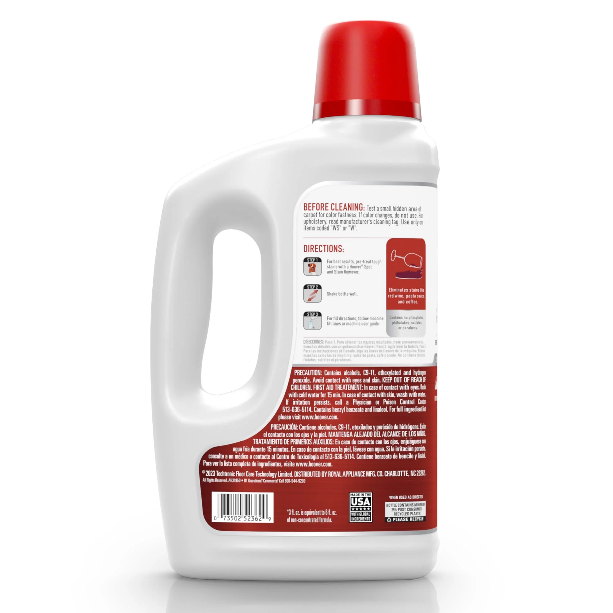 Hoover Oxy Carpet Cleaner Solution, 50 oz., Ocean Breeze Scent, Deep Cleaning Carpet Shampoo Solution, Removes Tough Colored Stains from Carpet and Upholstery, Pair with Hoover Carpet Cleaner Machine - Image 6