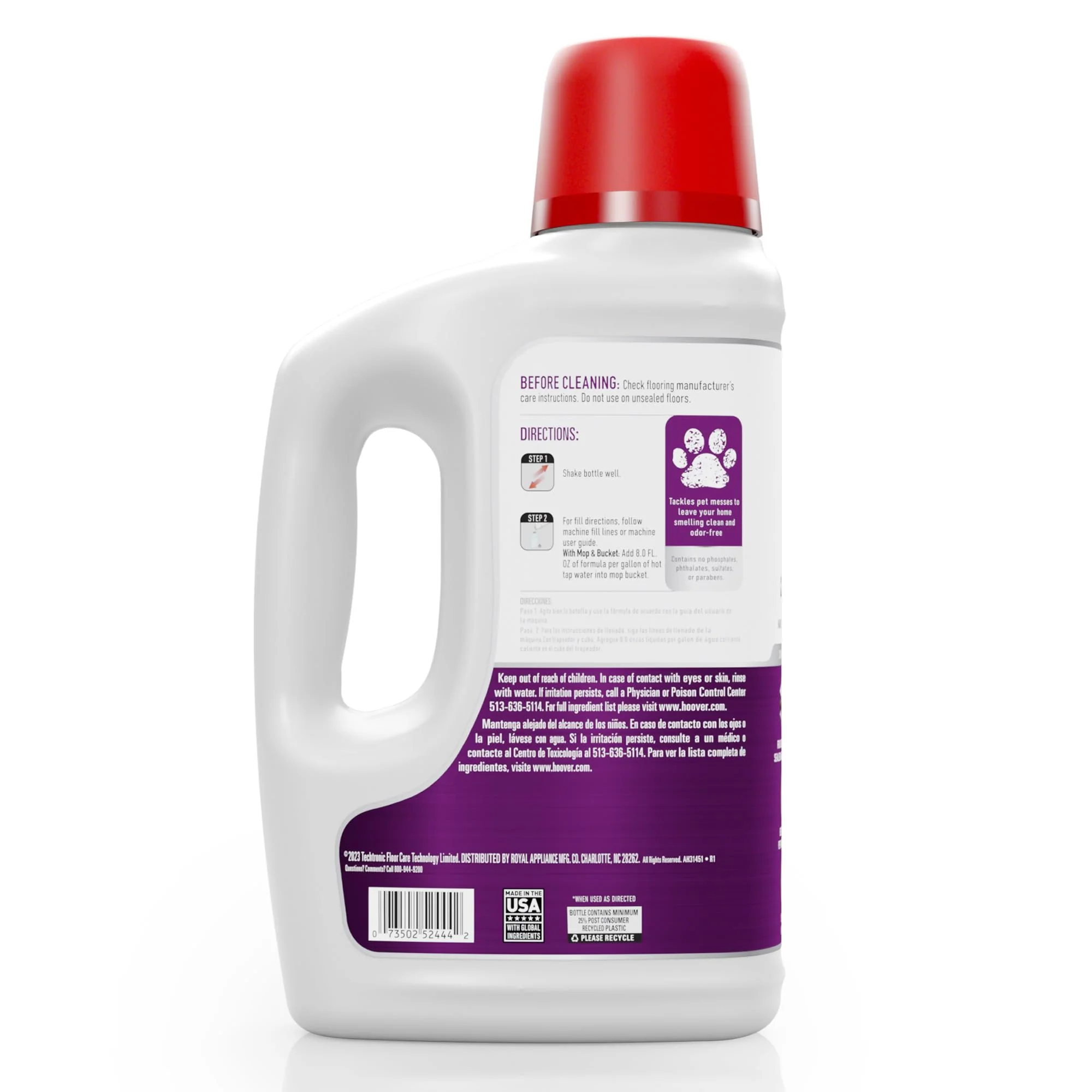 Hoover Pet Hard Floor Cleaner, Concentrated Pet Cleaning Solution for Hard Floor Machines, 64 fl oz Formula, White AH31451 - Image 6