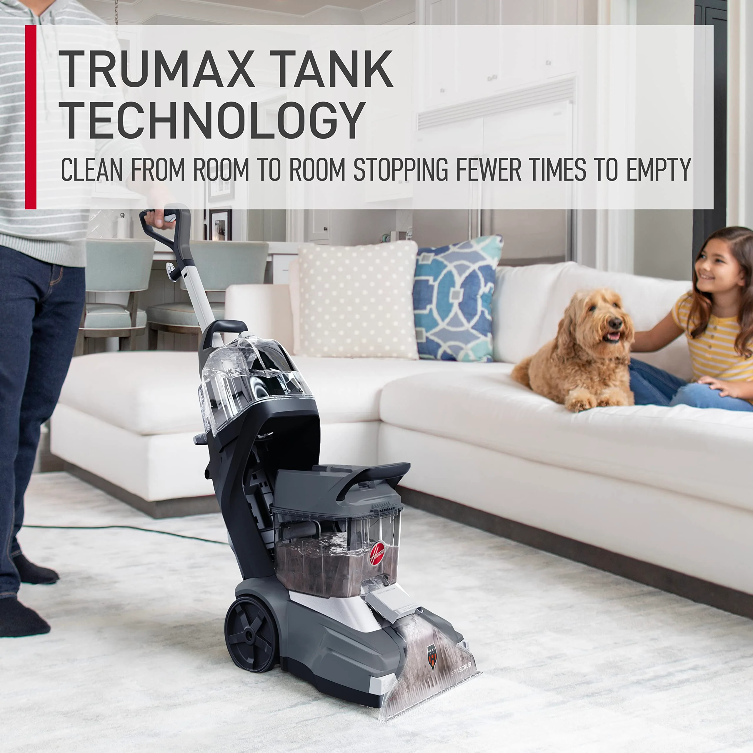 Hoover Powerscrub XL Pet Carpet Cleaner Machine, Upright Shampooer, FH68050, Black - Image 4