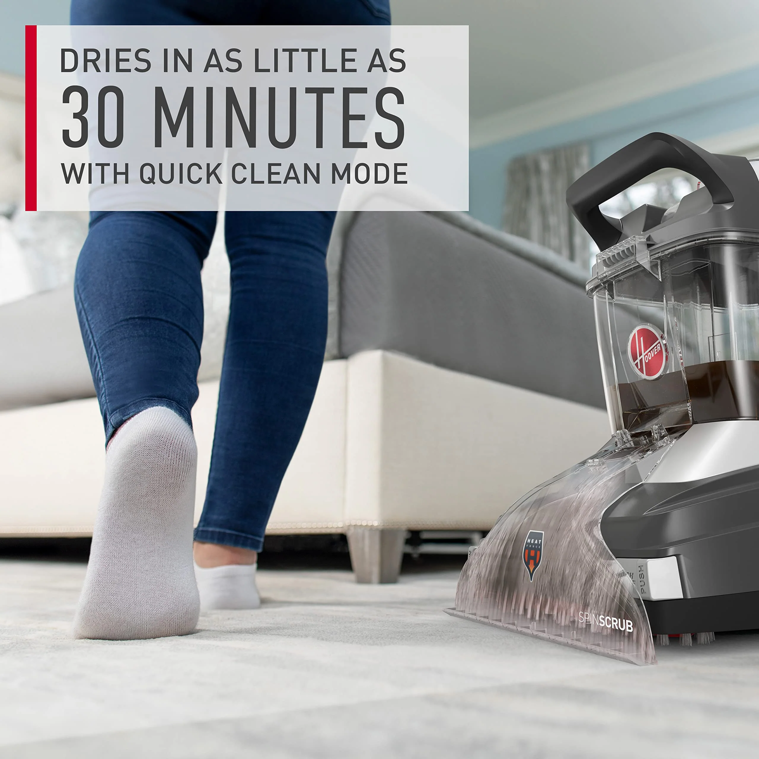 Hoover Powerscrub XL Pet Carpet Cleaner Machine, Upright Shampooer, FH68050, Black - Image 6