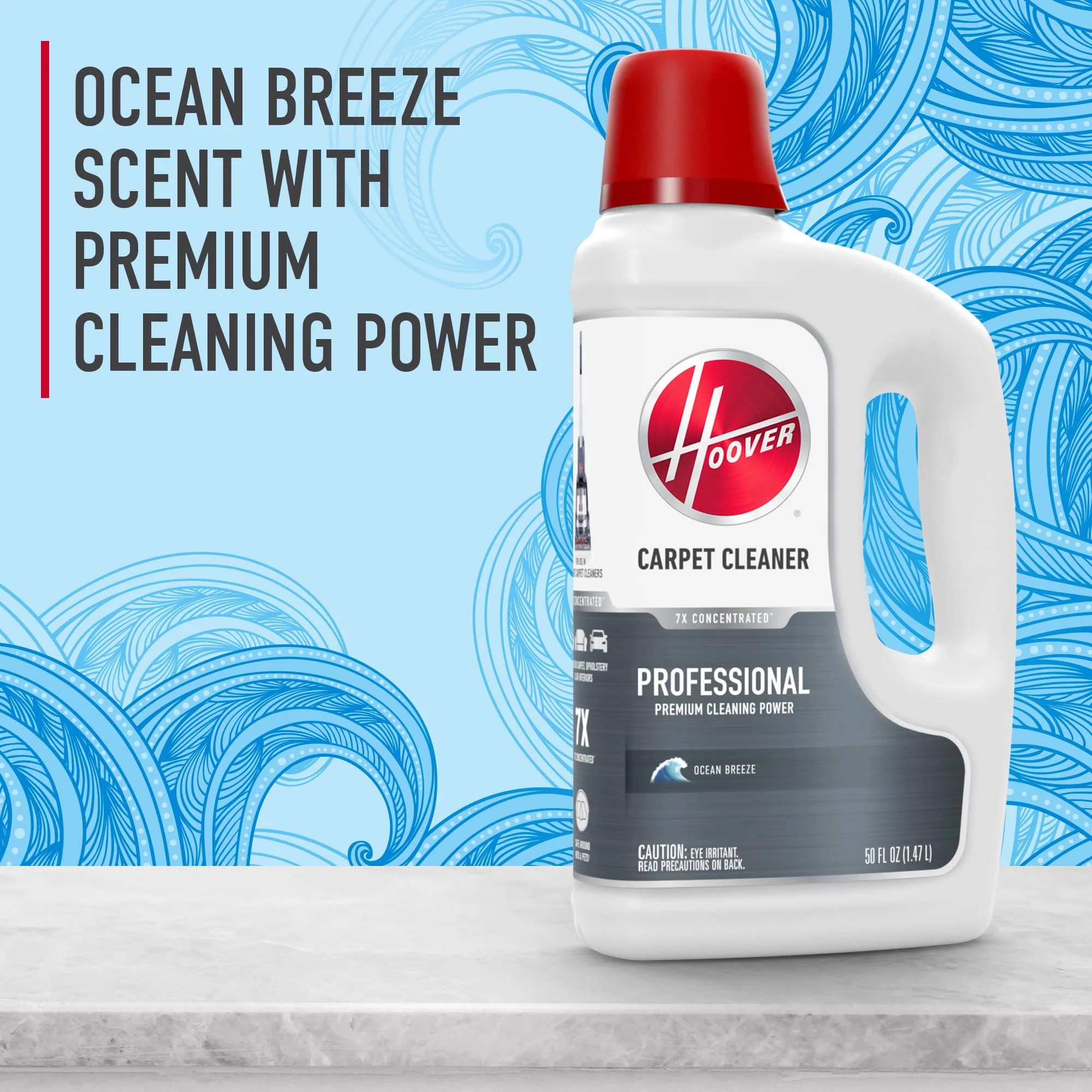Hoover Prime Professional Carpet Cleaner Solution, 50 oz., Ocean Breeze Scent, Powerful Carpet Shampoo Solution, Remove Tough Stains from Carpet and Upholstery, Pair with Hoover Carpet Cleaner Machine - Image 3