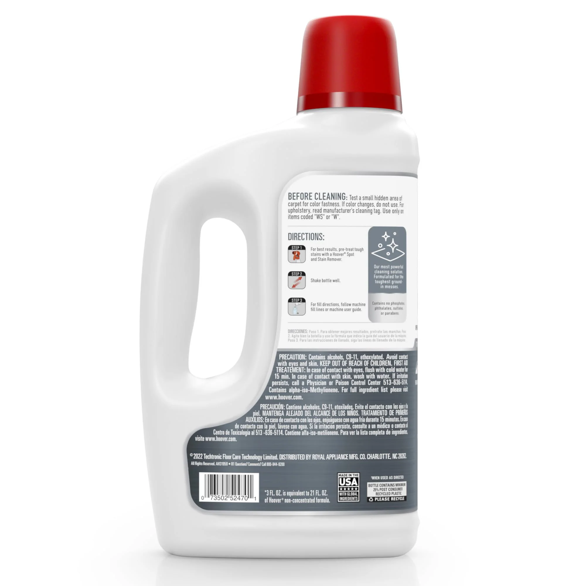Hoover Prime Professional Carpet Cleaner Solution, 50 oz., Ocean Breeze Scent, Powerful Carpet Shampoo Solution, Remove Tough Stains from Carpet and Upholstery, Pair with Hoover Carpet Cleaner Machine - Image 7