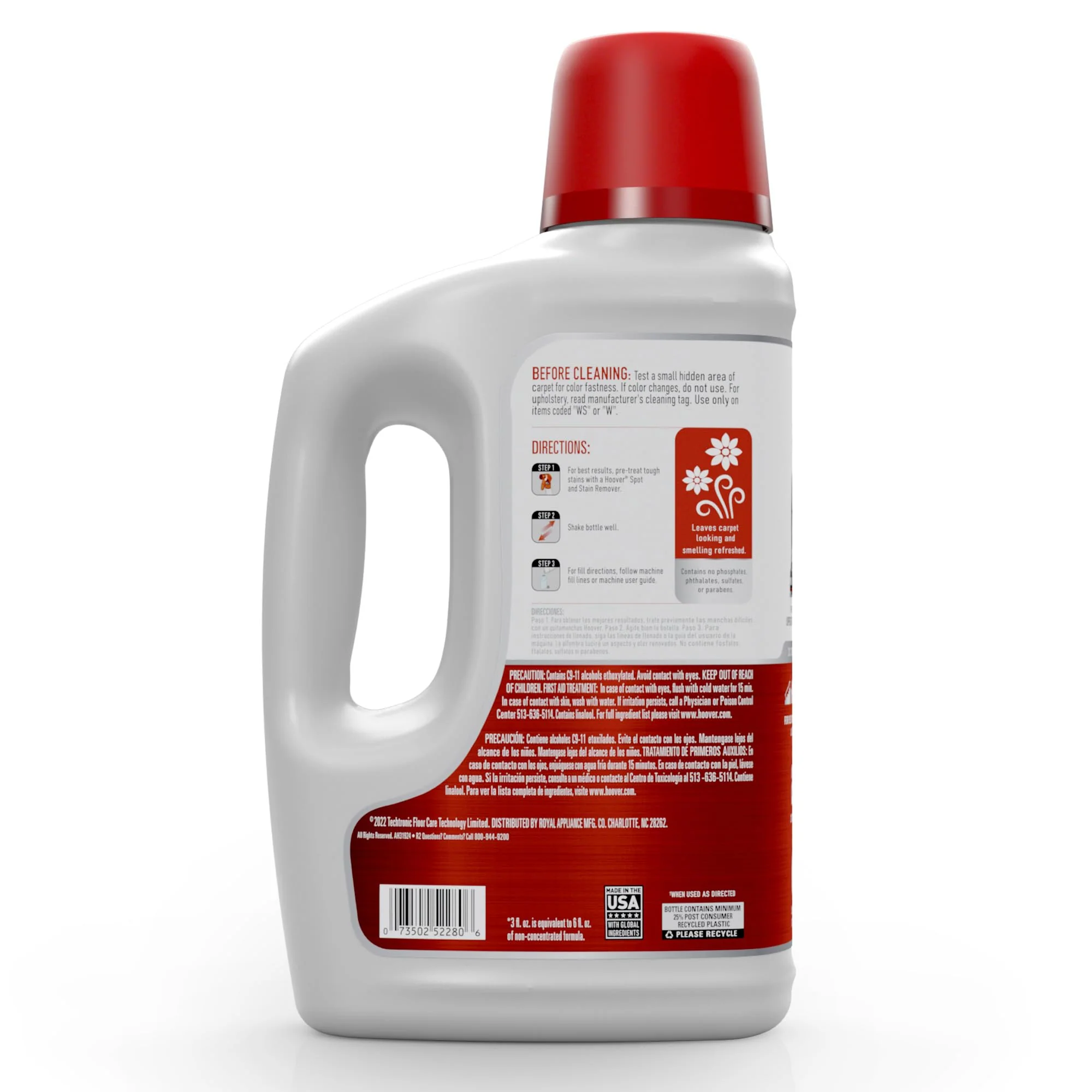 Hoover Renewal Carpet Cleaner Solution, 64 oz., Fresh Meadows Scent, Everyday Carpet Shampoo Solution, Removes Dirt and Grime from Carpet and Upholstery, Pair with Hoover Carpet Cleaner Machine - Image 6