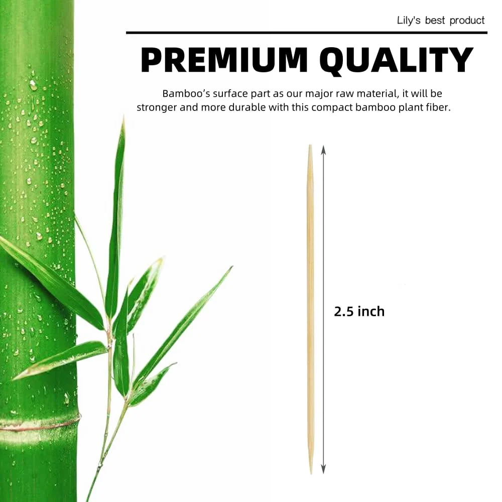 HOPELF Bamboo Toothpicks for Teeth Cleaning, Appetizer, Olive, Barbecue, Fruit, Double-Points Wooden Toothpick.12000 Count - Image 7