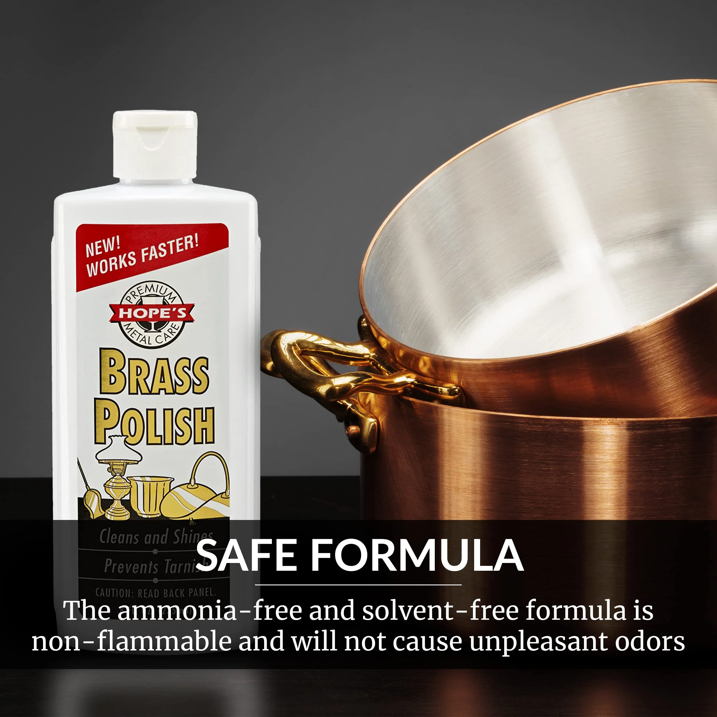 HOPE'S Brass Polish and Cleaner, Prevents Tarnish, Safe for Brass, Copper, Chrome, and Sterling Silver, Metal Polish for Cymbals, Trombone, Trumpet, and Other Instruments, 8 oz, Pack of 12 - Image 3