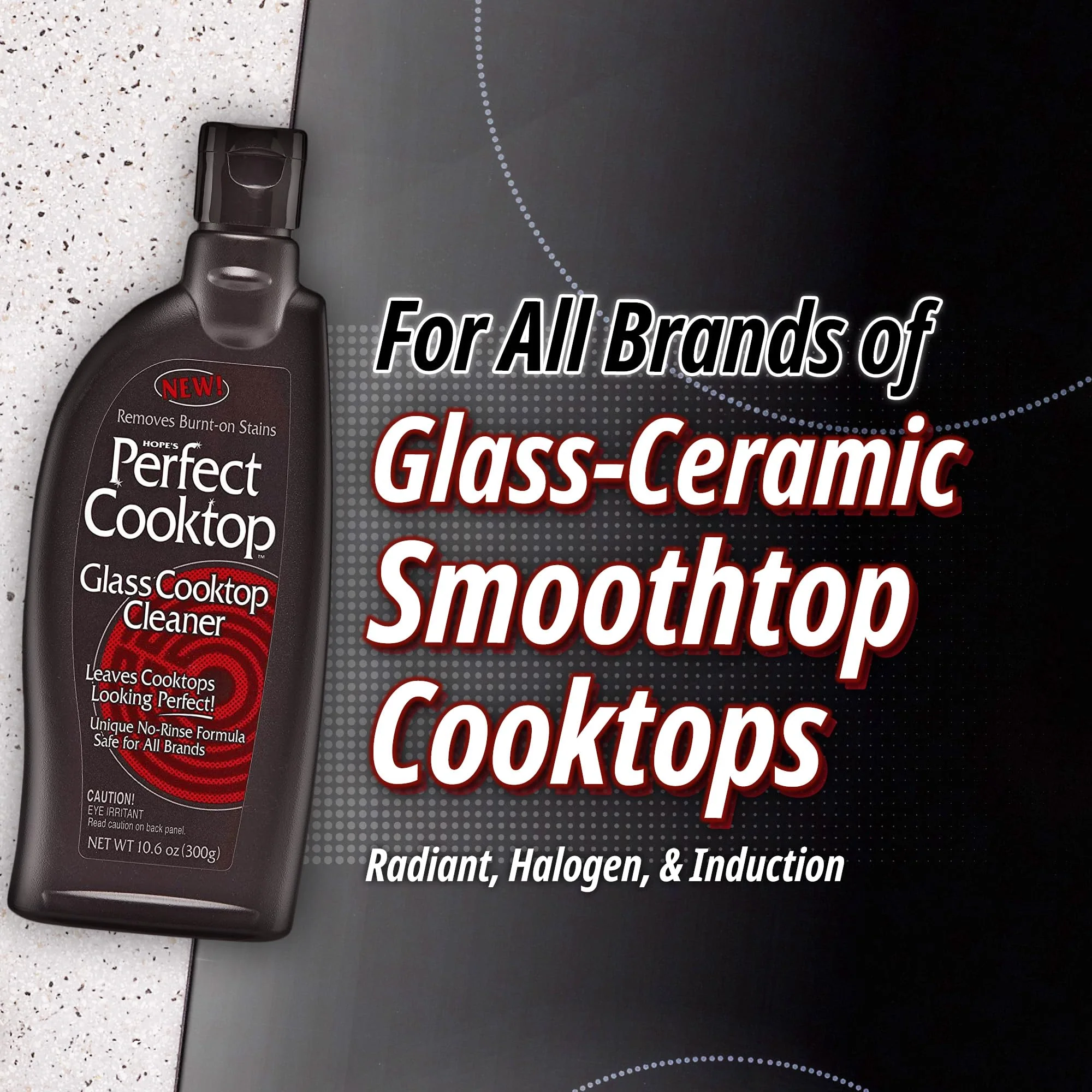 HOPE'S Perfect Cooktop Glass and Ceramic Cooktop and Stove Top Cleaner, Fast Acting and Removes Burnt on Stains from Glass Ceramic Smooth Top Ranges with its No Rinse Formula, 10.6 Oz, Pack of 3 - Image 3
