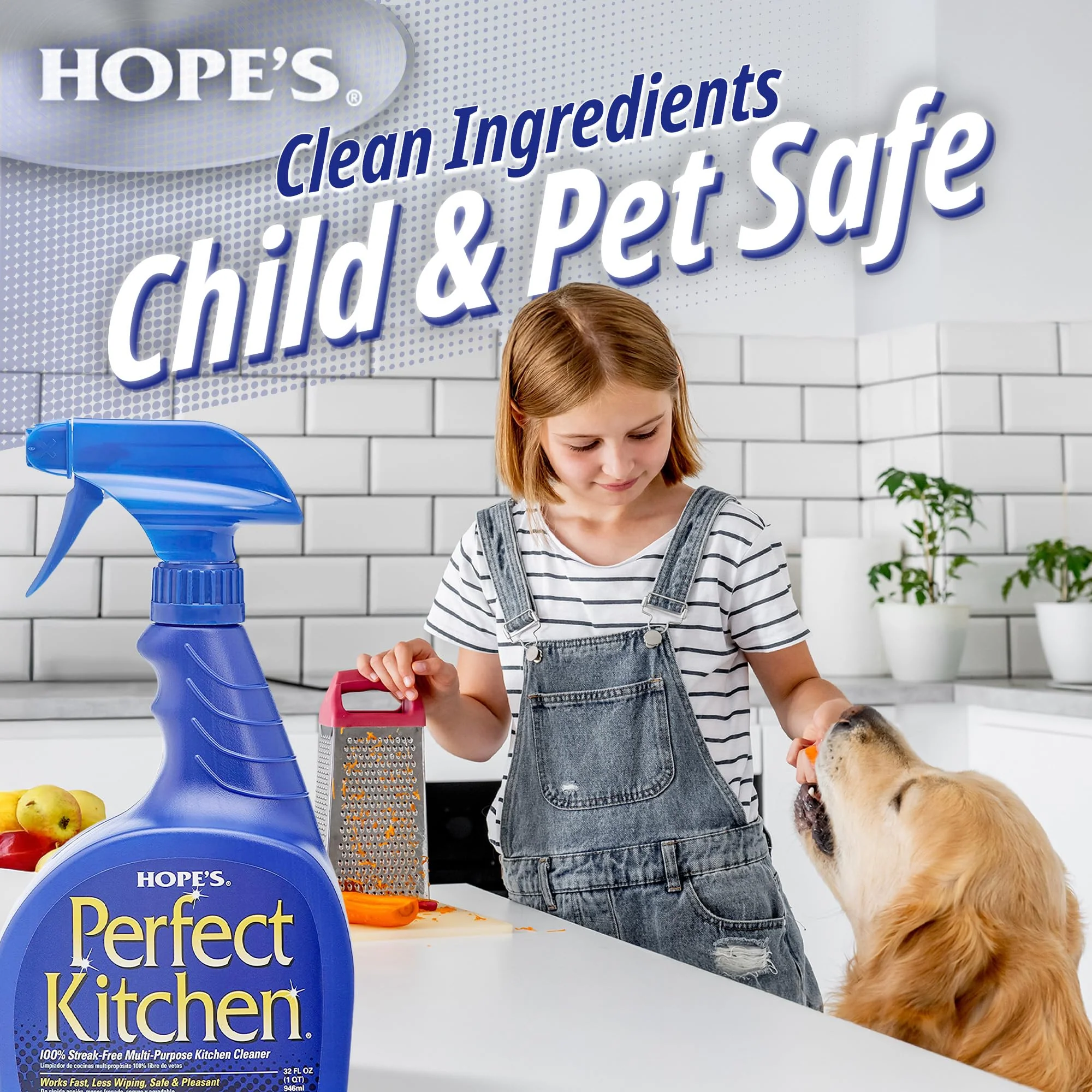 HOPE'S Perfect Kitchen Cleaner Spray - 32 Oz No-Residue All Purpose Cleaning Spray - Multisurface Degreaser for Counters, Stoves, Microwaves, and More - Pet and Home Safe - Pack of 12 - Image 3