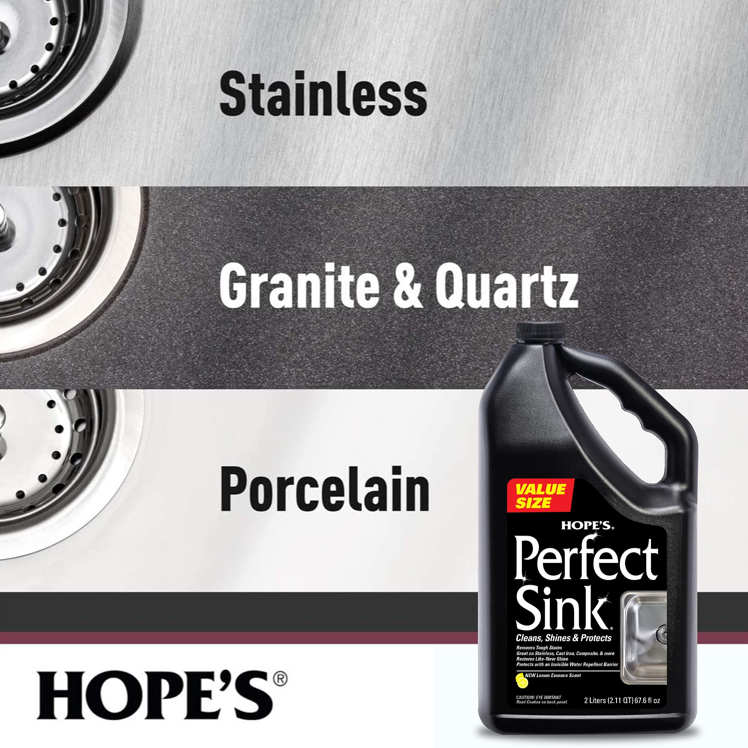 HOPE'S Perfect Sink Cleaner and Polish, Restorative, Water-Repellant, Removes Stains, Ideal for Brushed Stainless Steel, Cast Iron, Porcelain, Corian, Composite, Acrylic, Value Size - Image 3
