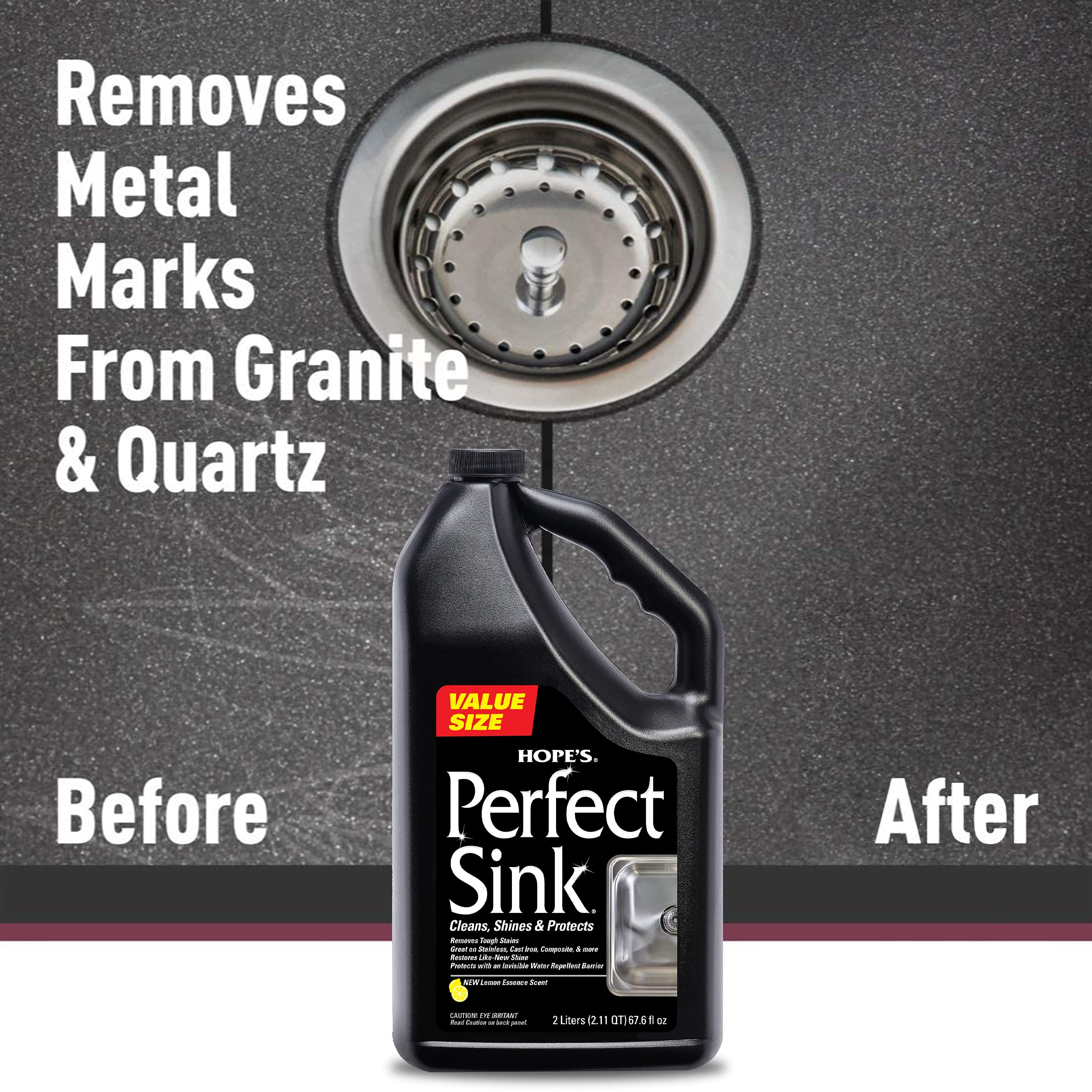 HOPE'S Perfect Sink Cleaner and Polish, Restorative, Water-Repellant, Removes Stains, Ideal for Brushed Stainless Steel, Cast Iron, Porcelain, Corian, Composite, Acrylic, Value Size - Image 6