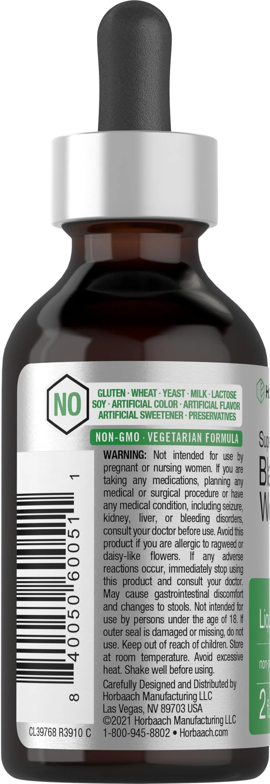 Horbäach Black Walnut Hull Wormwood Extract Tincture | 2 fl oz | Alcohol Free Liquid | Vegetarian, Non-GMO & Gluten Free Supplement - Image 6