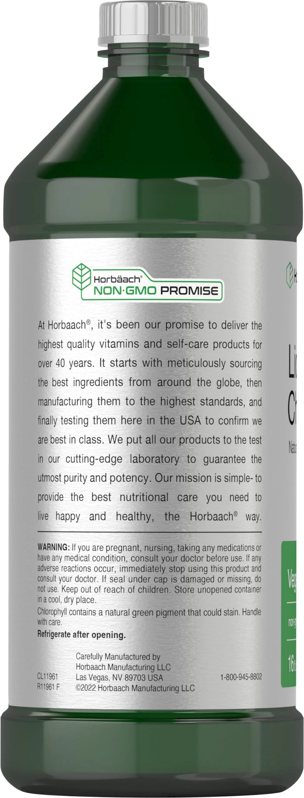 Horbäach Chlorophyll Liquid Drops | 100mg | 32 oz (2 x 16 oz Bottles) | Natural Peppermint Flavor | Vegetarian, Non-GMO, Gluten Free Supplement - Image 7
