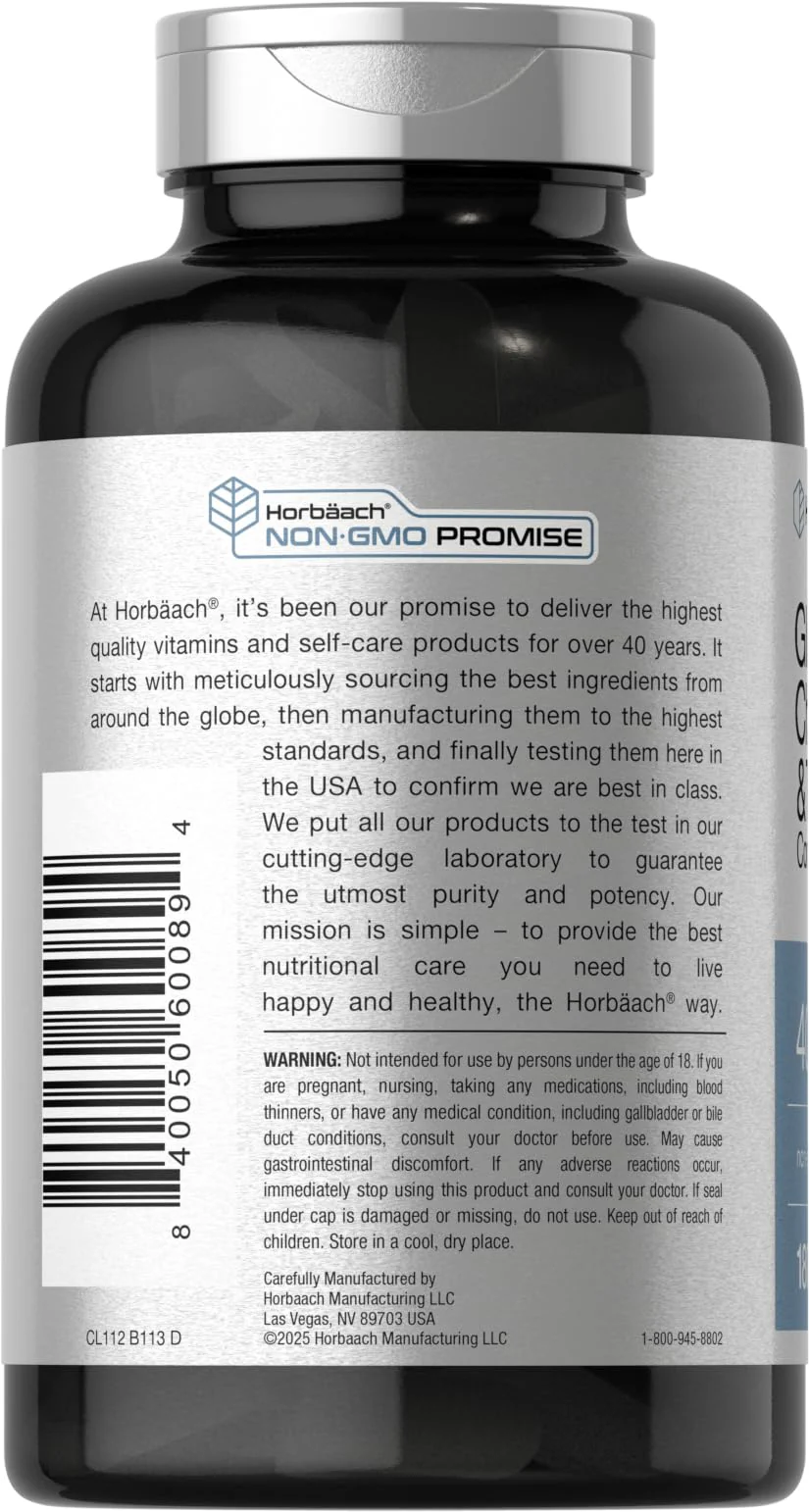 Horbäach Glucosamine Chondroitin MSM | 180 Caplets | with Turmeric | Triple Strength Formula | Non-GMO & Gluten Free Supplement - Image 6
