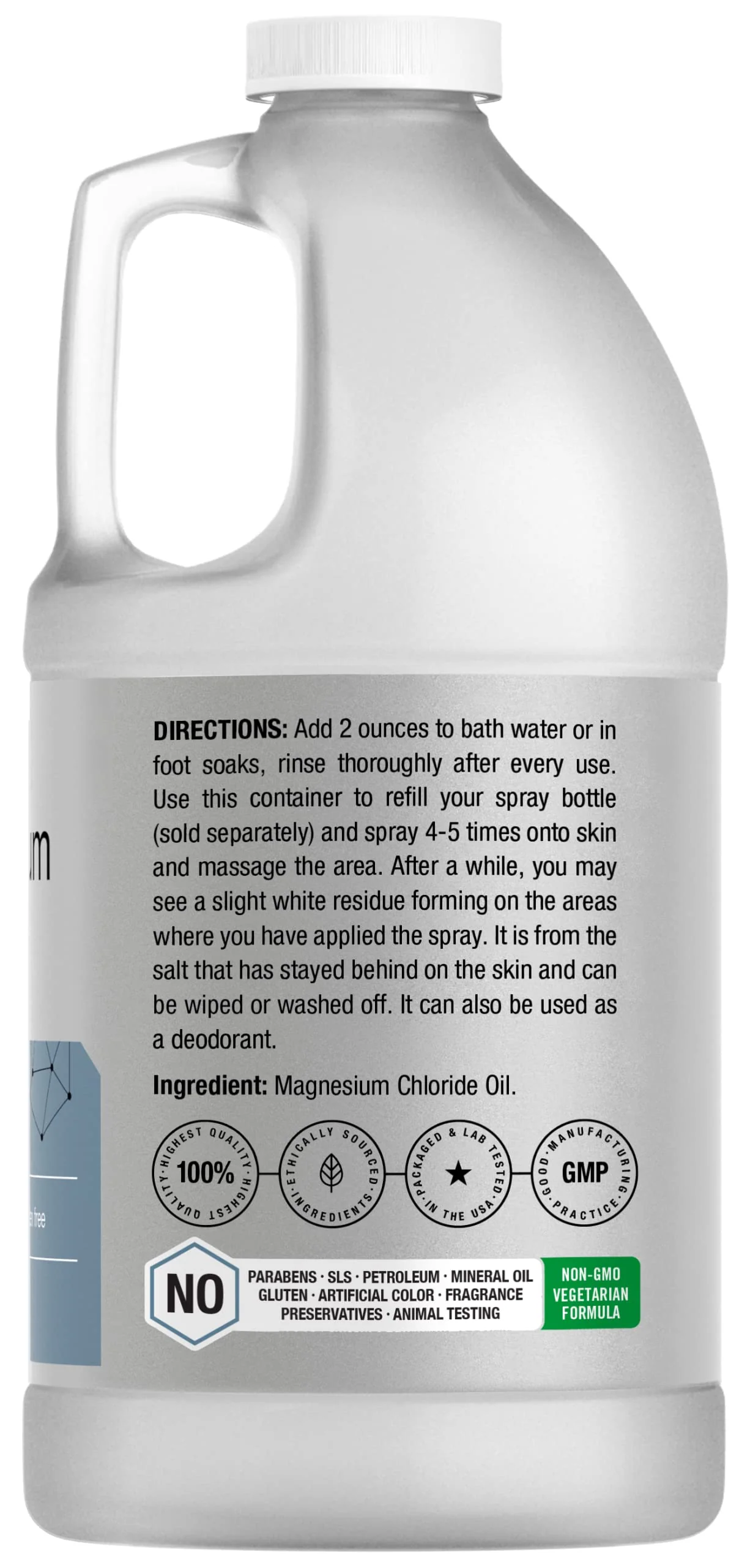 Horbäach Magnesium Oil | 64 fl. oz | Therapeutic Grade | Vegetarian, Non-GMO, Gluten Free, and Paraben Free Odorless Formula - Image 7