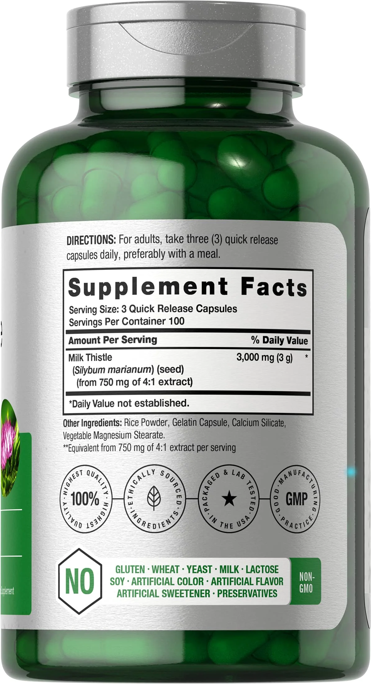 Horbäach Milk Thistle Supplement | 300 Capsules | Herbal Extract | Non-GMO, Gluten Free - Image 7