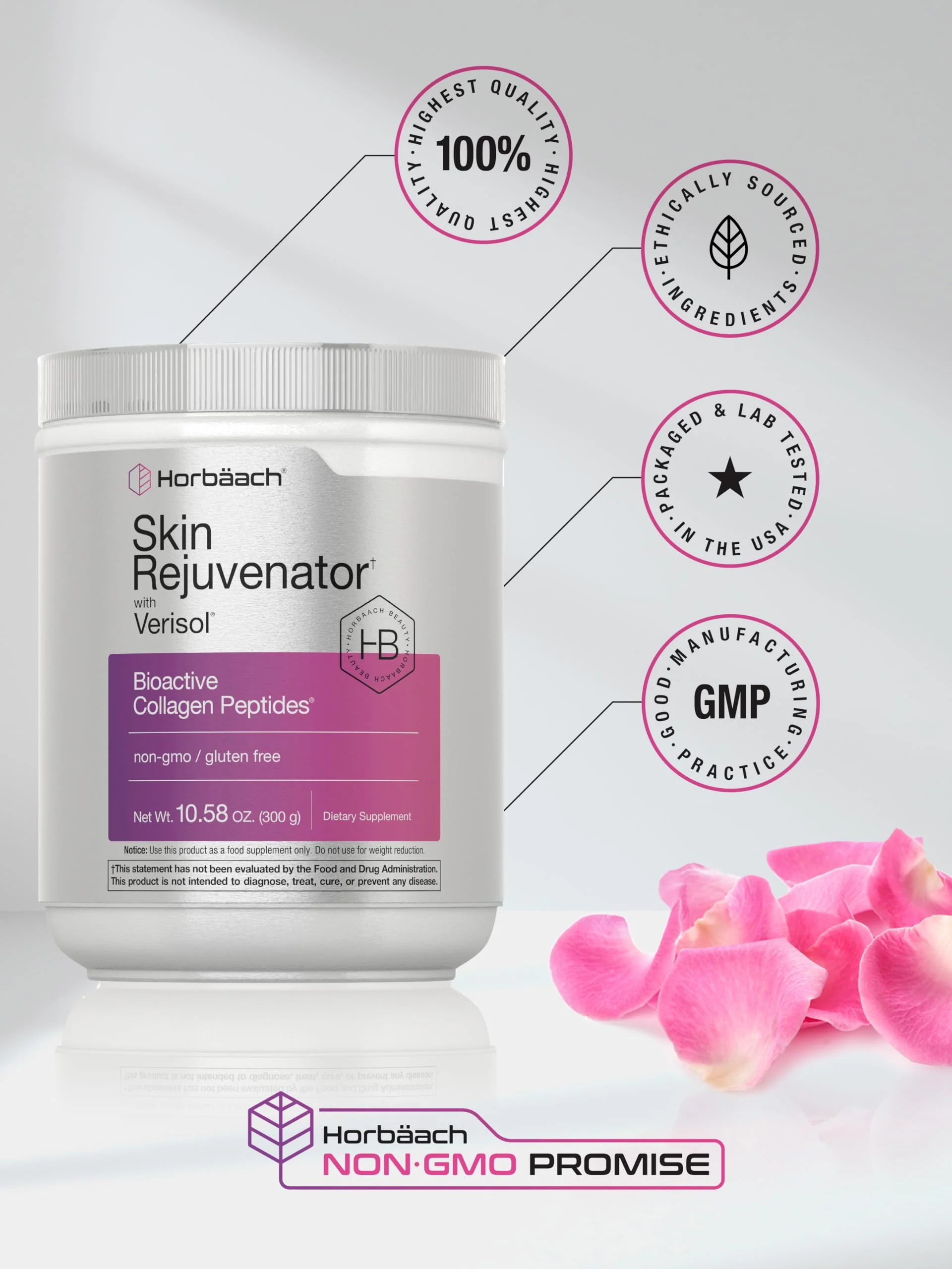 Horbäach Skin Rejuvenator with Verisol 10.58 oz | Bioactive Collagen Peptide Powder | Types I and III | Non GMO, Gluten Free Supplement - Image 4