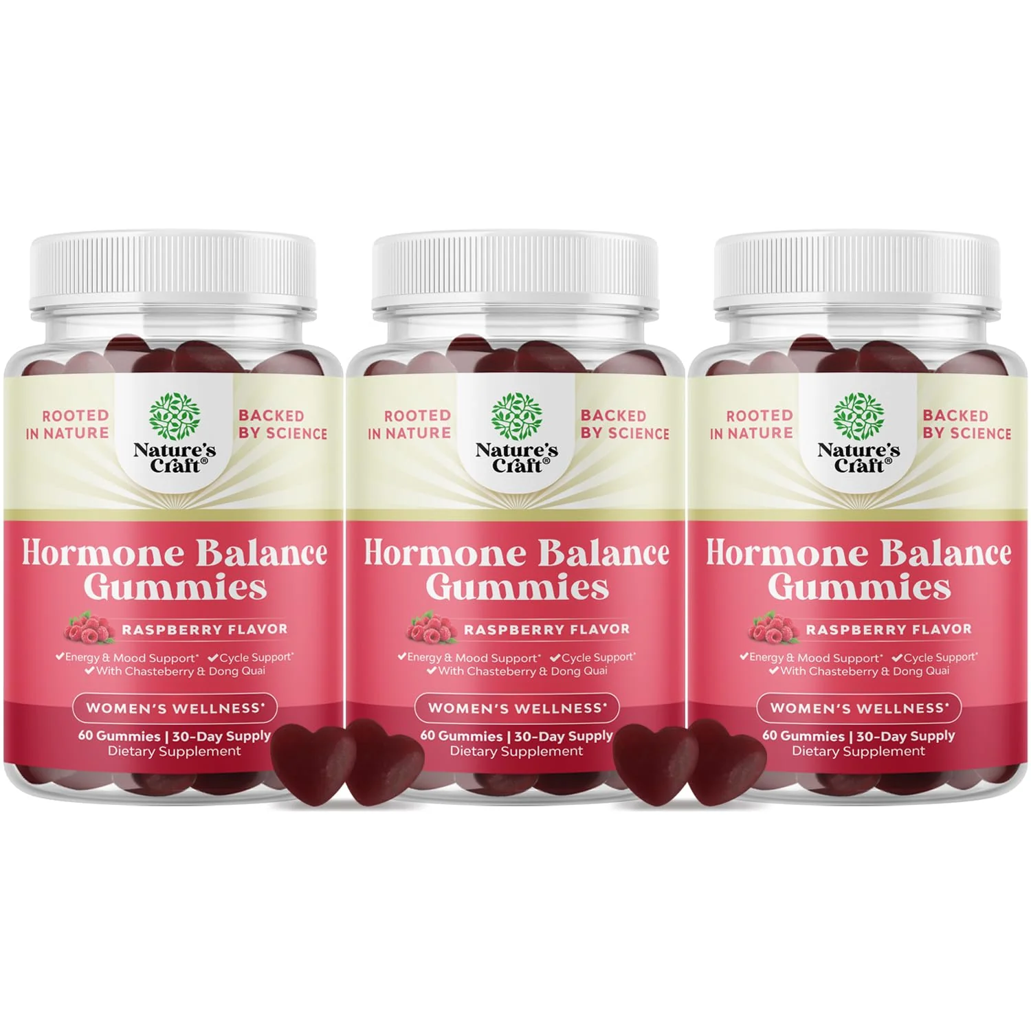 Hormone Balance for Women Gummies of All Ages - PMS Support Supplement for Women to Regulate Menstrual Cycle & Hormonal Balance Menopause & Mood Swings with Vitamin B6 & Dong Quai - 60 Chews - 3 pack