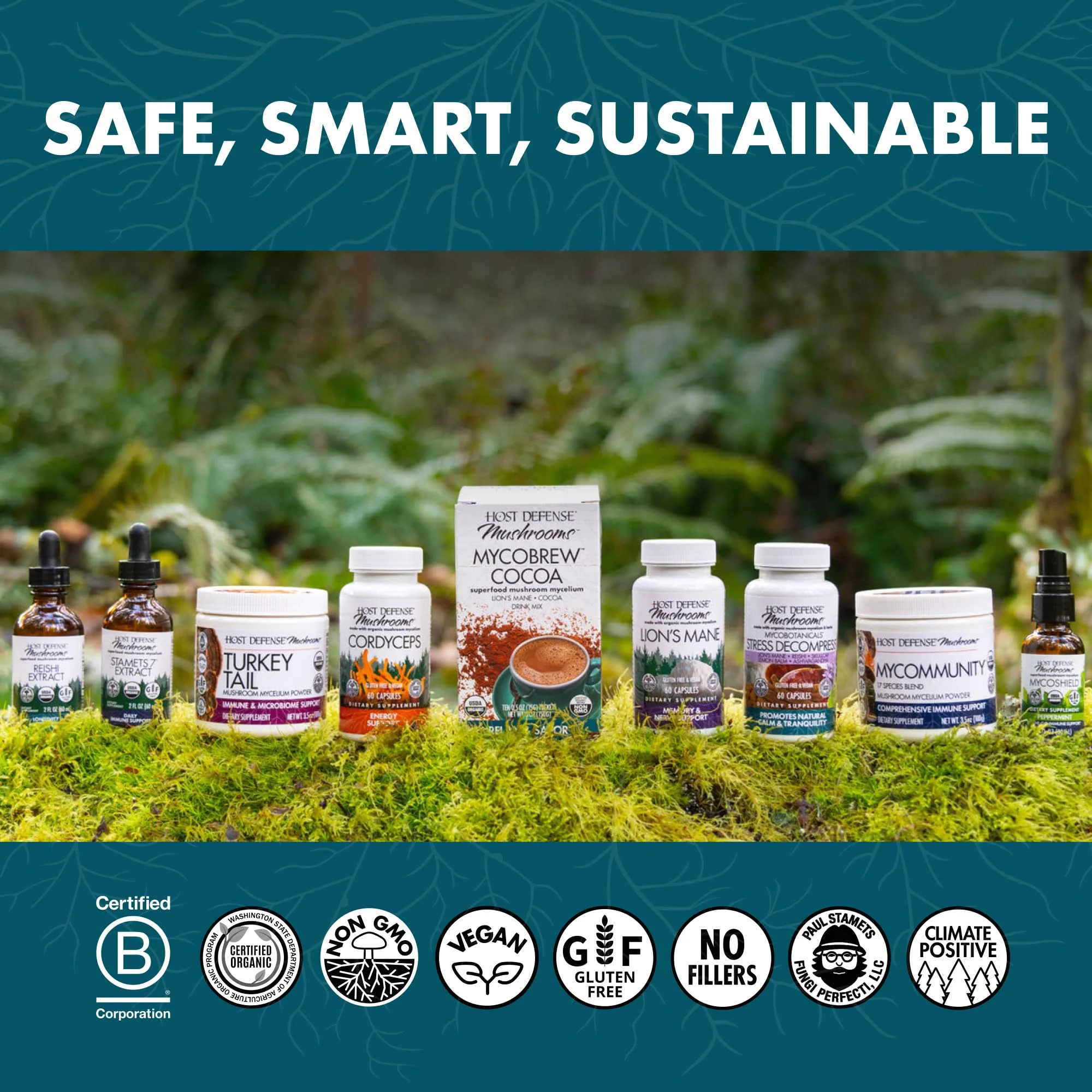 Host Defense Reishi Capsules - Heart & Immune Health Support Supplement - Mushroom Supplement to Support Energy & Vitality - Reishi Supplement to Aid Overall Well-Being - 120 Capsules - Image 2