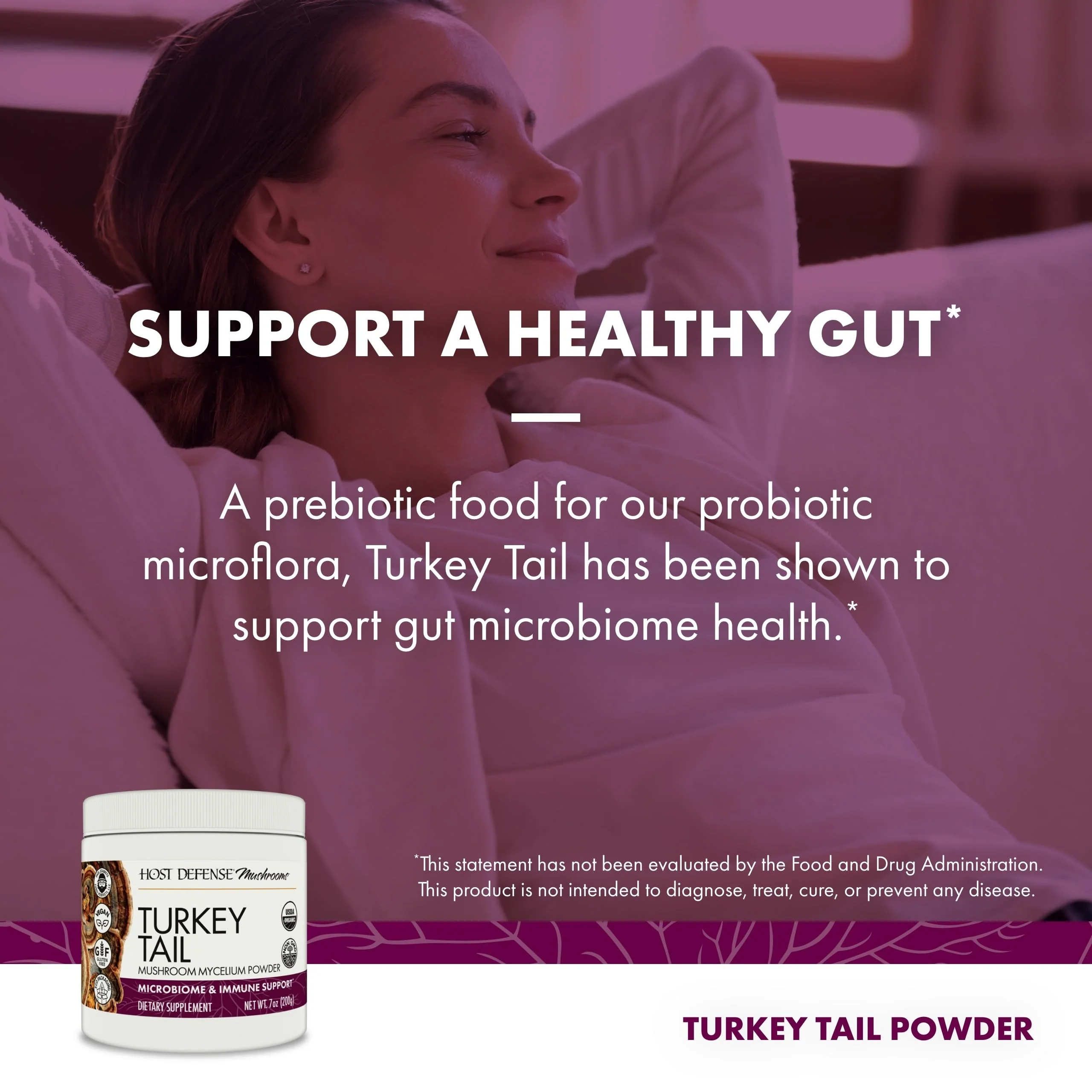 Host Defense Turkey Tail Mushroom Powder - Digestive Health & Immune Response Support Supplement - Mushroom Supplement for Gastrointestinal & Gut Microbiome Support - 7 oz (133 Servings)* - Image 6