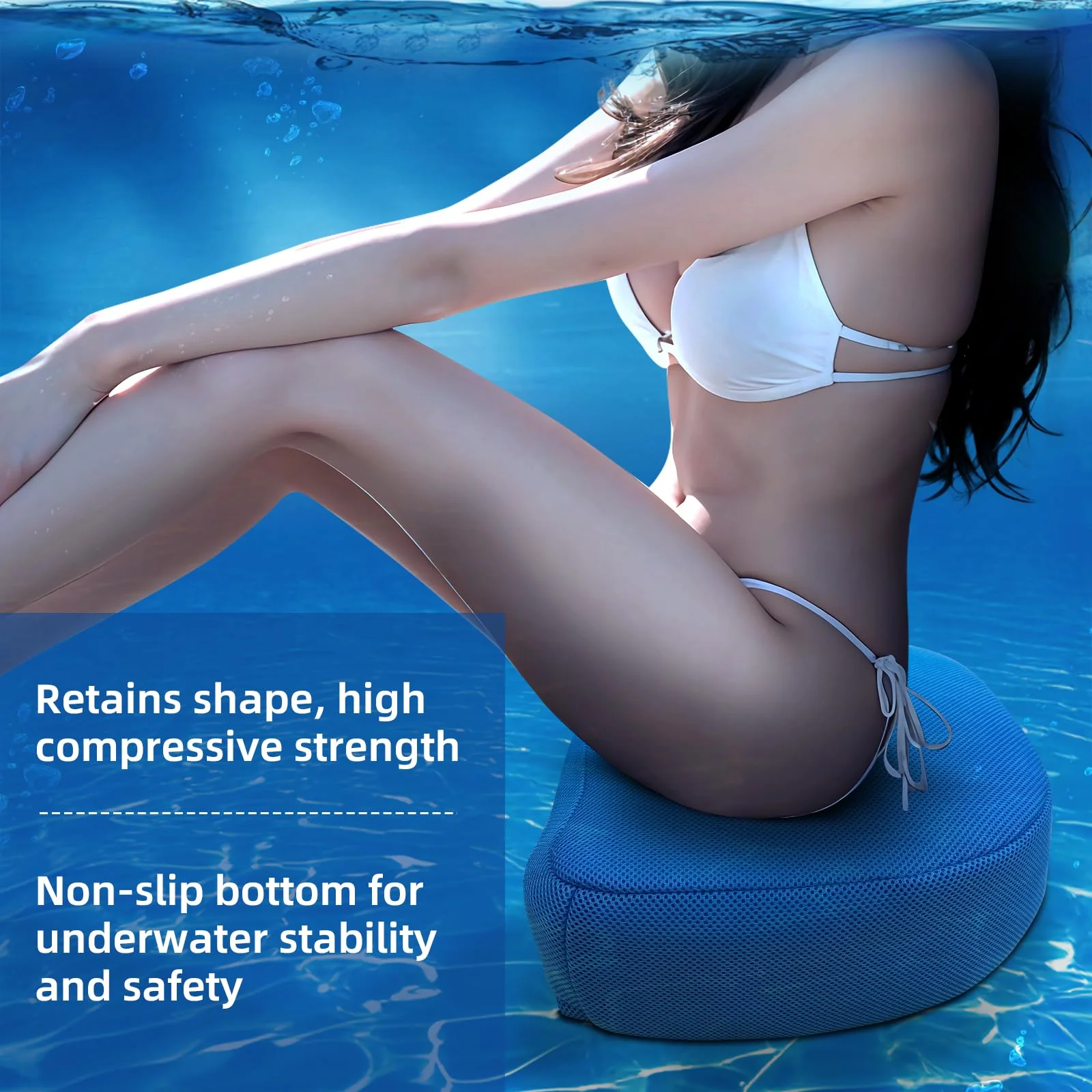 Hot Tub Booster Seat for Adults, Quick-Drying Portable Cushion with Weighted Module for Quick Sinking, Suitable for Hot Tub Booster Seat, Inflatable Hot Tub, Pool (2 Pack Blue) - Image 4