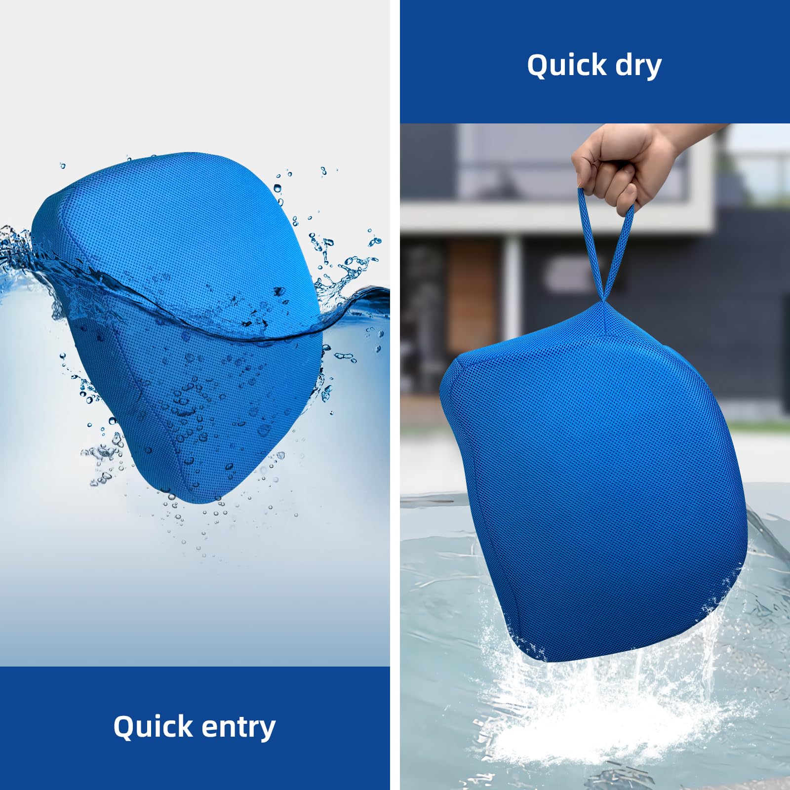 Hot Tub Booster Seat for Adults, Quick-Drying Portable Cushion with Weighted Module for Quick Sinking, Suitable for Hot Tub Booster Seat, Inflatable Hot Tub, Pool (2 Pack Blue) - Image 5