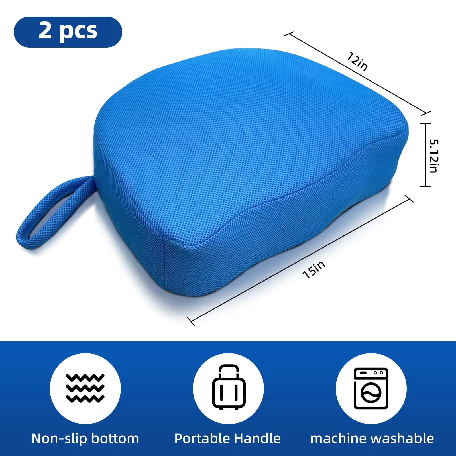 Hot Tub Booster Seat for Adults, Quick-Drying Portable Cushion with Weighted Module for Quick Sinking, Suitable for Hot Tub Booster Seat, Inflatable Hot Tub, Pool (2 Pack Blue) - Image 7