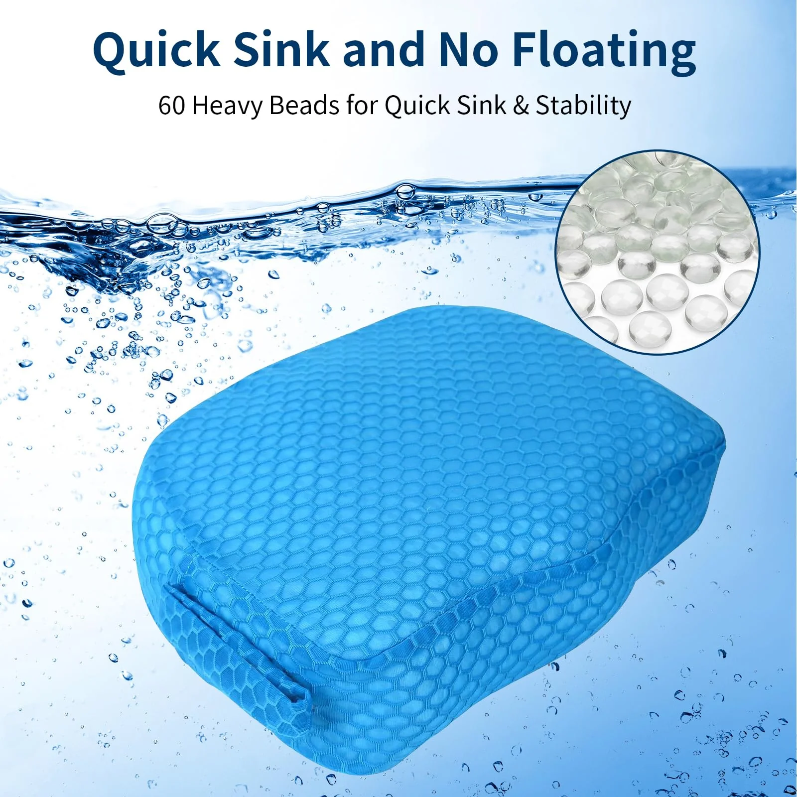 Hot Tub Booster Seat, Weighted SPA Booster Seat Cushion for Adults, 3D Air Mesh Inflatable Hot Tub Seat Accssories with Non-Slip Micro Dot Bottom,Indoor or Outdoor Quick Dry Hot Tub Pillow - Image 4