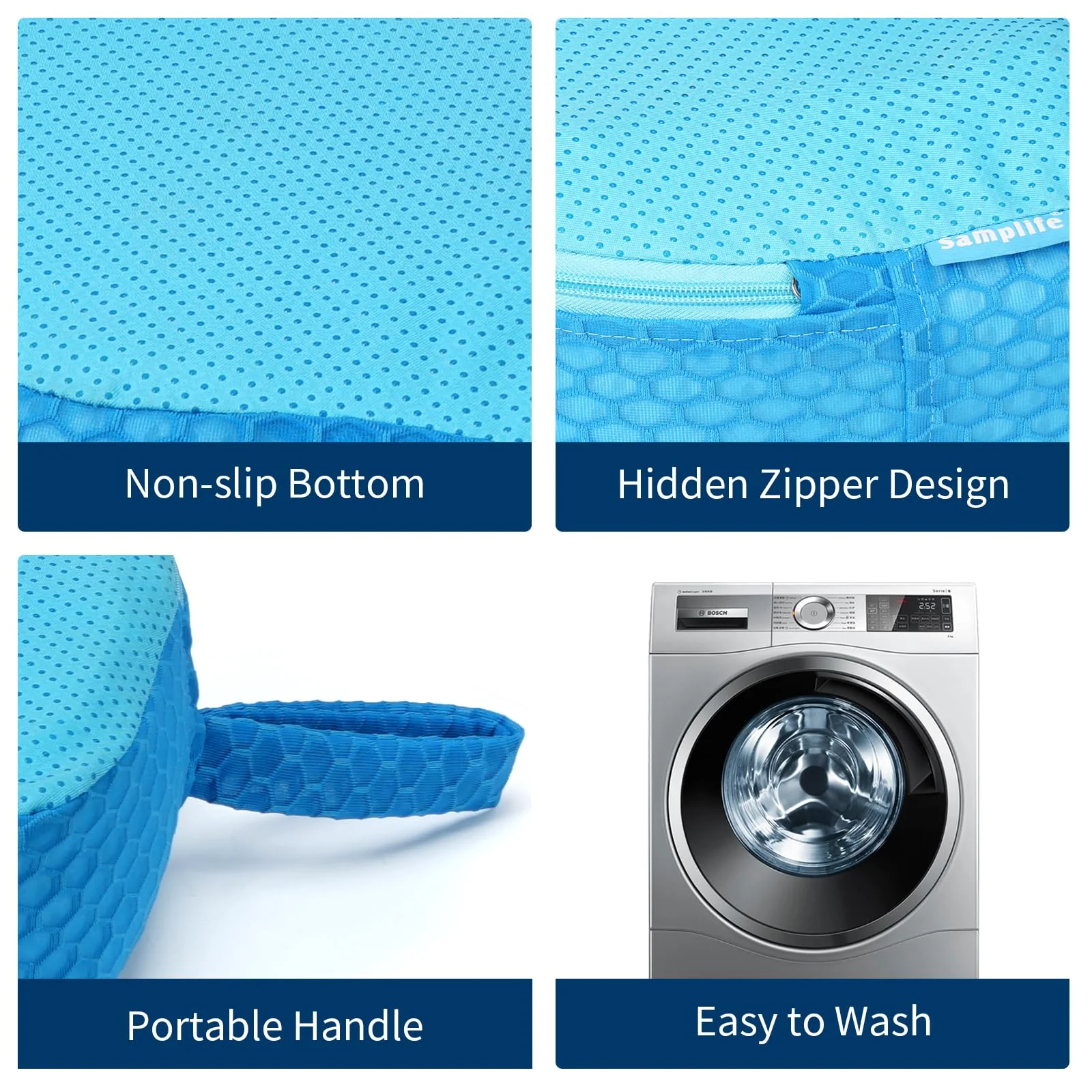 Hot Tub Booster Seat, Weighted SPA Booster Seat Cushion for Adults, 3D Air Mesh Inflatable Hot Tub Seat Accssories with Non-Slip Micro Dot Bottom,Indoor or Outdoor Quick Dry Hot Tub Pillow - Image 7