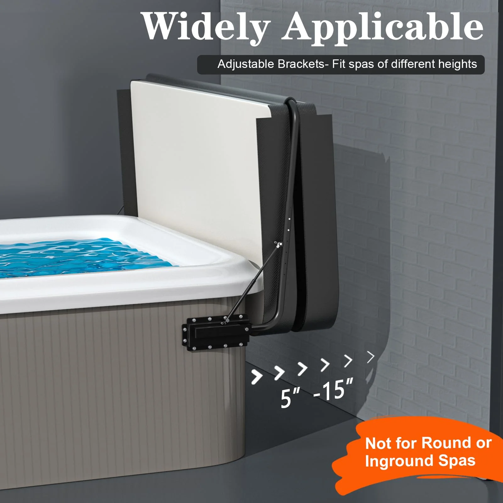 Hot Tub Cover Lifter - Heavy-Duty Spa Cover Lift Removal System, Adjustable Height & Width, Hot Tub Accessories Fits Most Hot Tubs Up to 96" Wide, Spa Lid Lifter Hydraulic Assist Removal System - Image 2