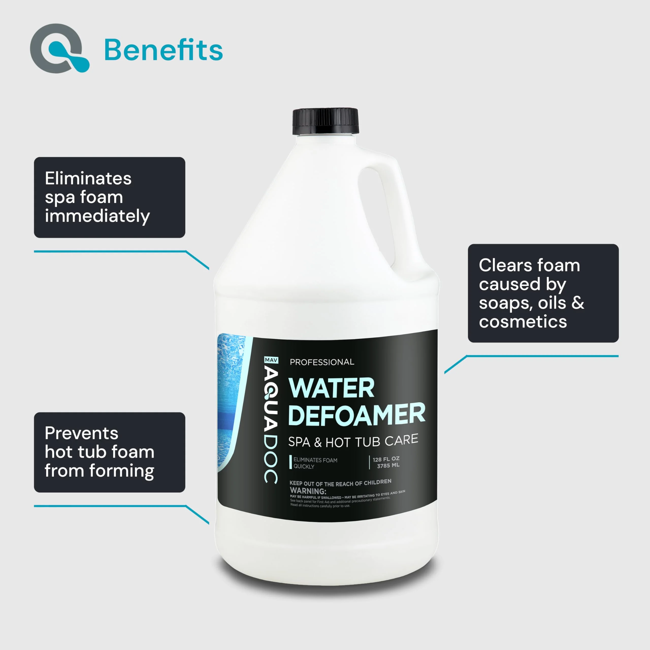 Hot Tub Defoamer - Spa Defoamer for Hot Tub Owners 128oz, Spa Anti Foam to Keep Foam Down, Hot Tub Chemicals Made in USA - AquaDoc - Image 6