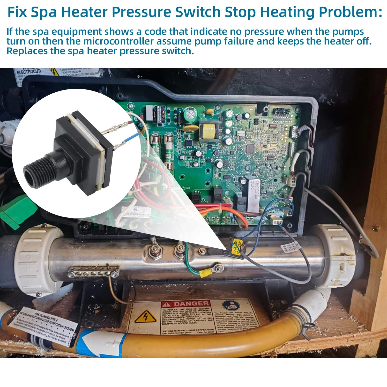 Hot Tub Spa Heater Pressure Switch for Watkins 73995 Solana Caldera Hot Spring&Spot 2010+ Relay/Rhythm/Tempo&2011+ SX TX,2006-2009 Solana RX SX TX,2010+ Caldera Palatino/Marino - Image 3