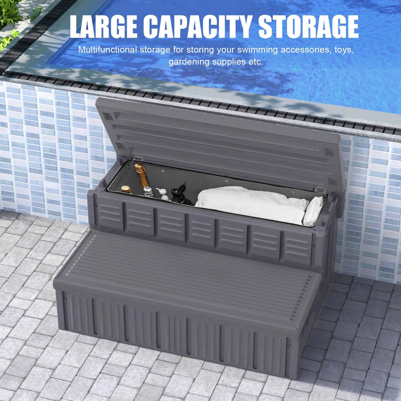 Hot Tub Steps, Outdoor Spa Steps with Storage, Non-Slip & Sturdy Hot Tub Stairs, 36 Inches Long - Image 6