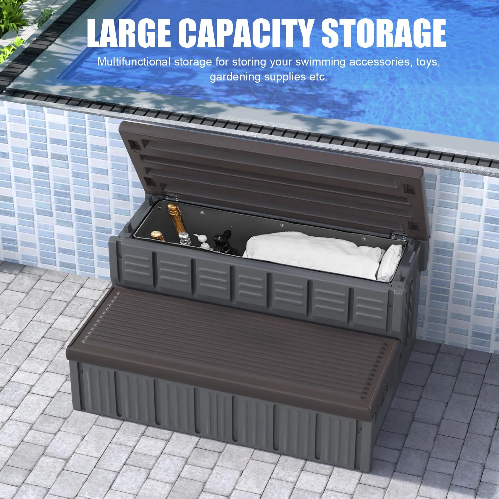 Hot Tub Steps, Outdoor Spa Steps with Storage, Non-Slip & Sturdy Hot Tub Stairs, 36 Inches Long - Image 6