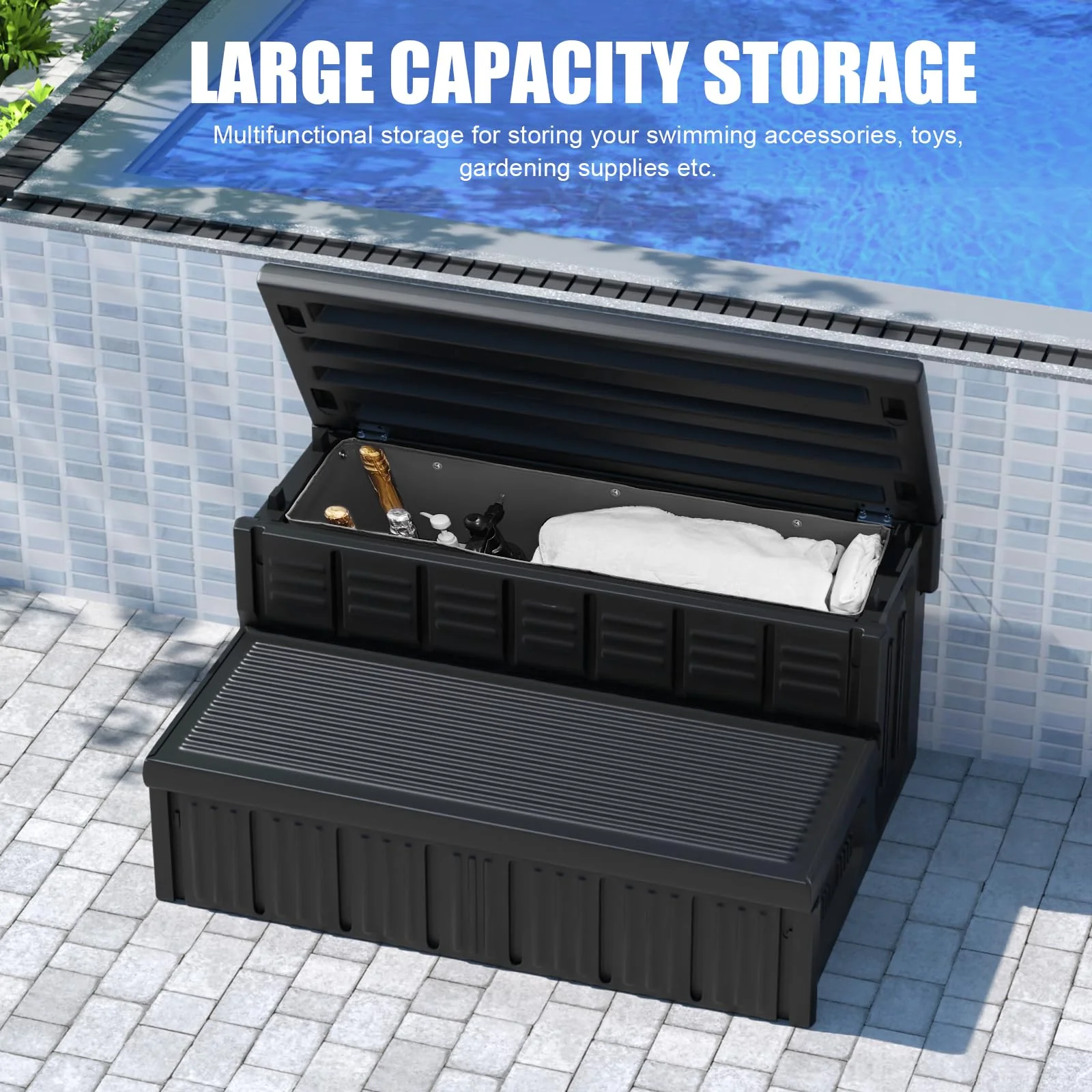 Hot Tub Steps, Outdoor Spa Steps with Storage, Non-Slip & Sturdy Hot Tub Stairs, 36 Inches Long - Image 5